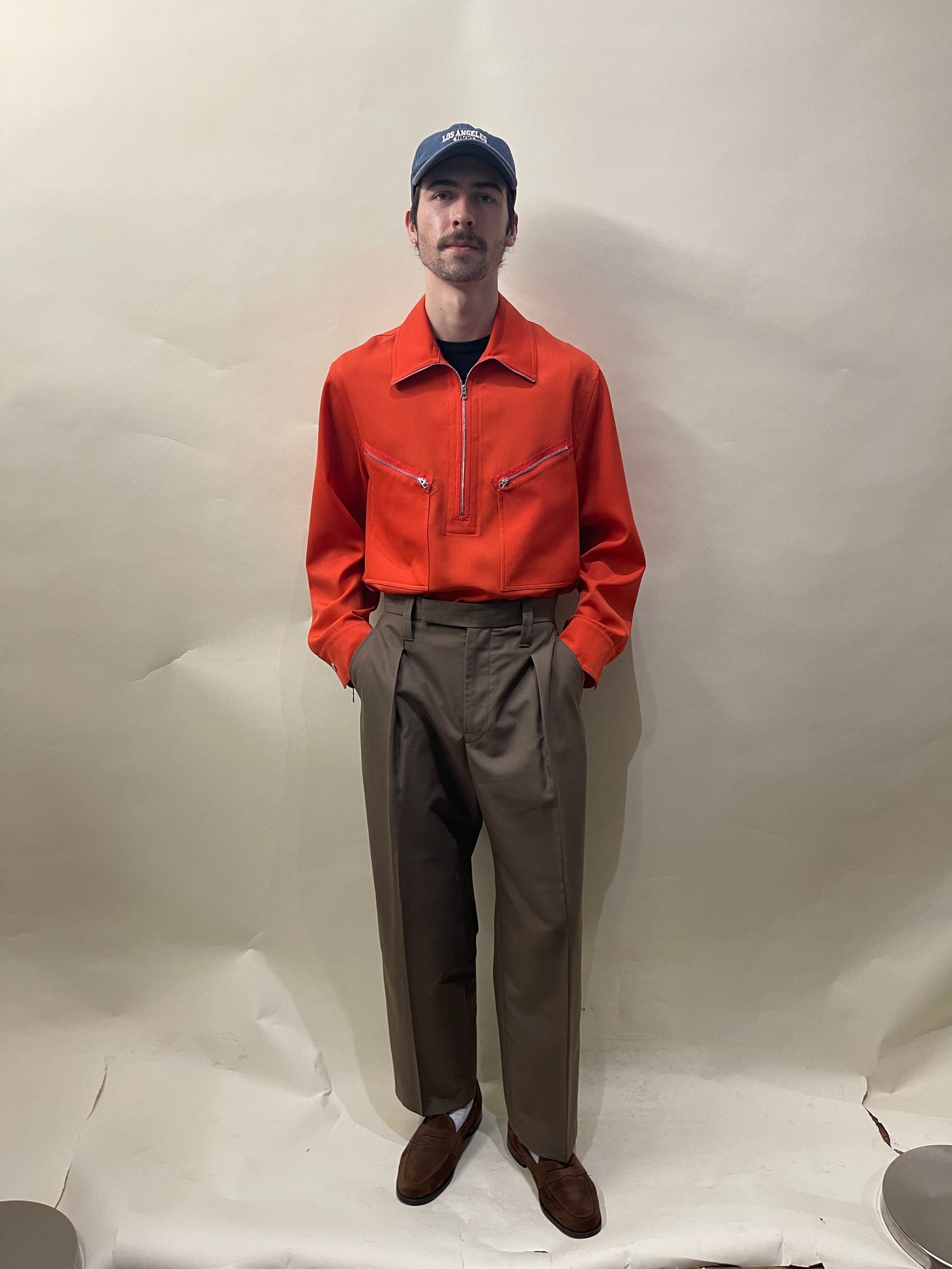 Lemaire Taupe Poly Wool Blend Single Pleat Trousers 34