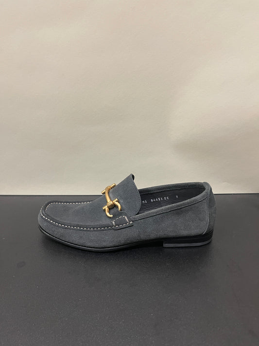 Salvatore Ferragamo Dark Grey Suede Gancini Bit Loafers 8 M / 9.5 W