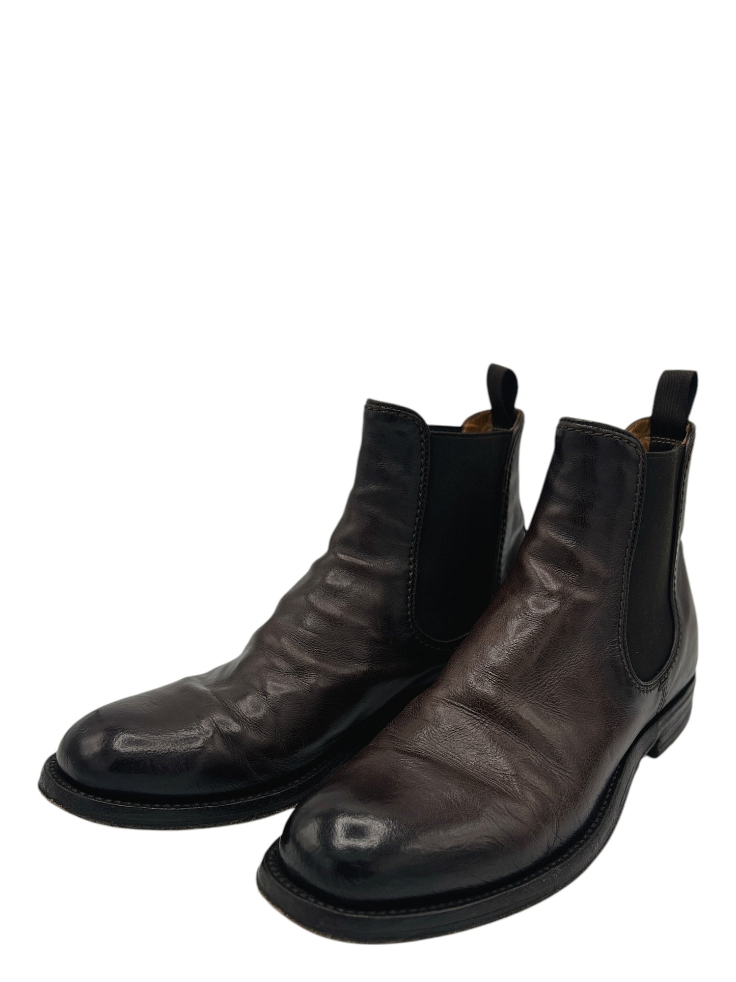 Officine Creative Dark Brown Leather Chelsea Boots 9.5 M