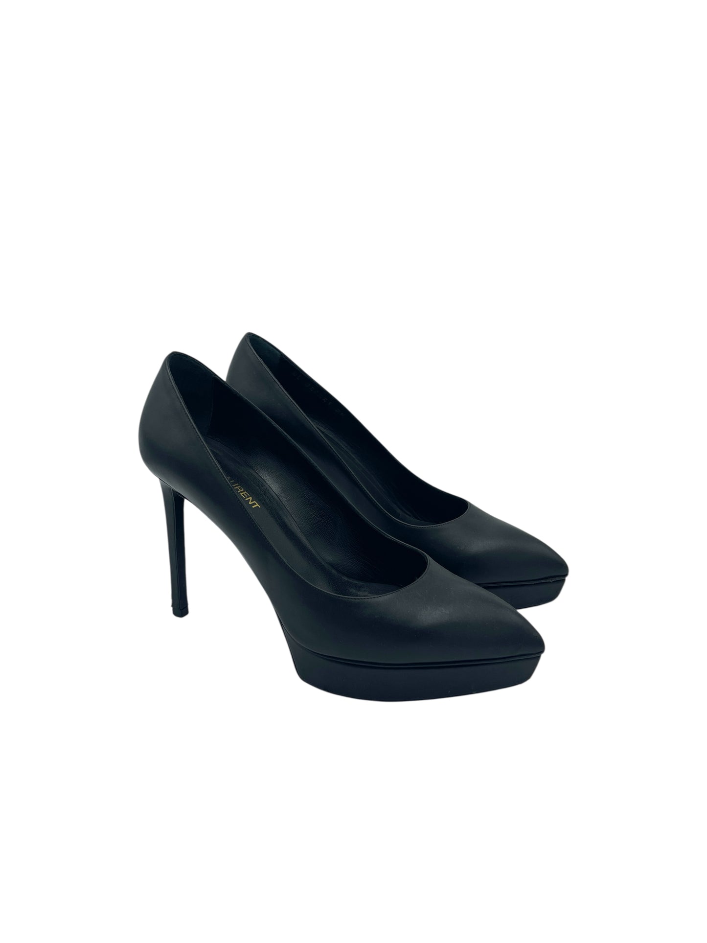 Saint Laurent Black Leather Pointed Toe Platform Pumps 7.5 M / 9 W