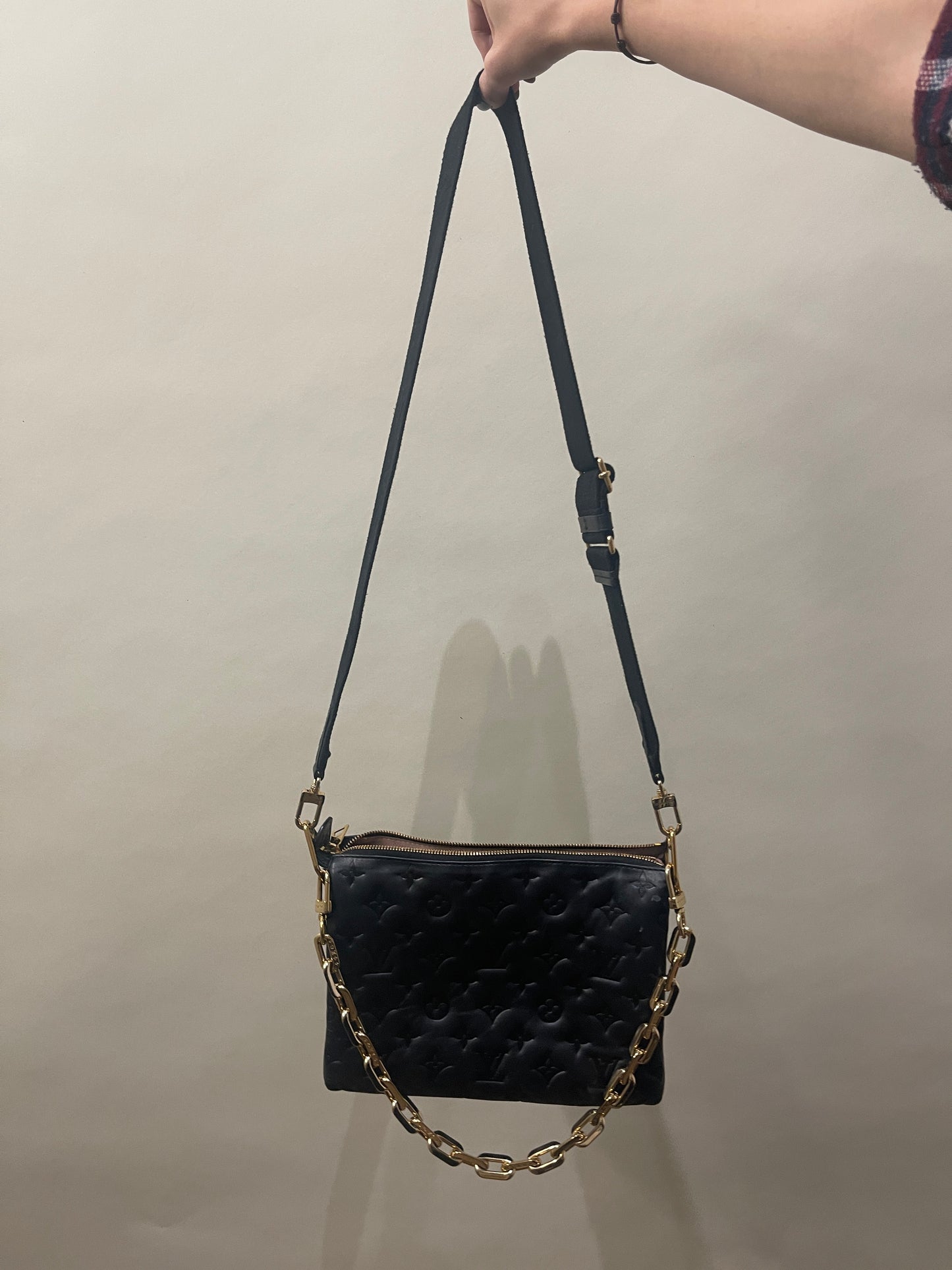 Louis Vuitton Black Monogram Lambskin Coussin PM Bag