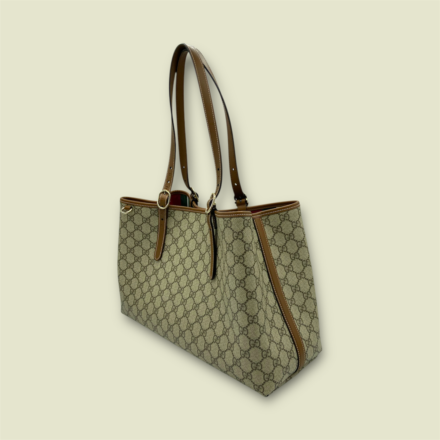Gucci Beige GG Emblem Large Tote Bag