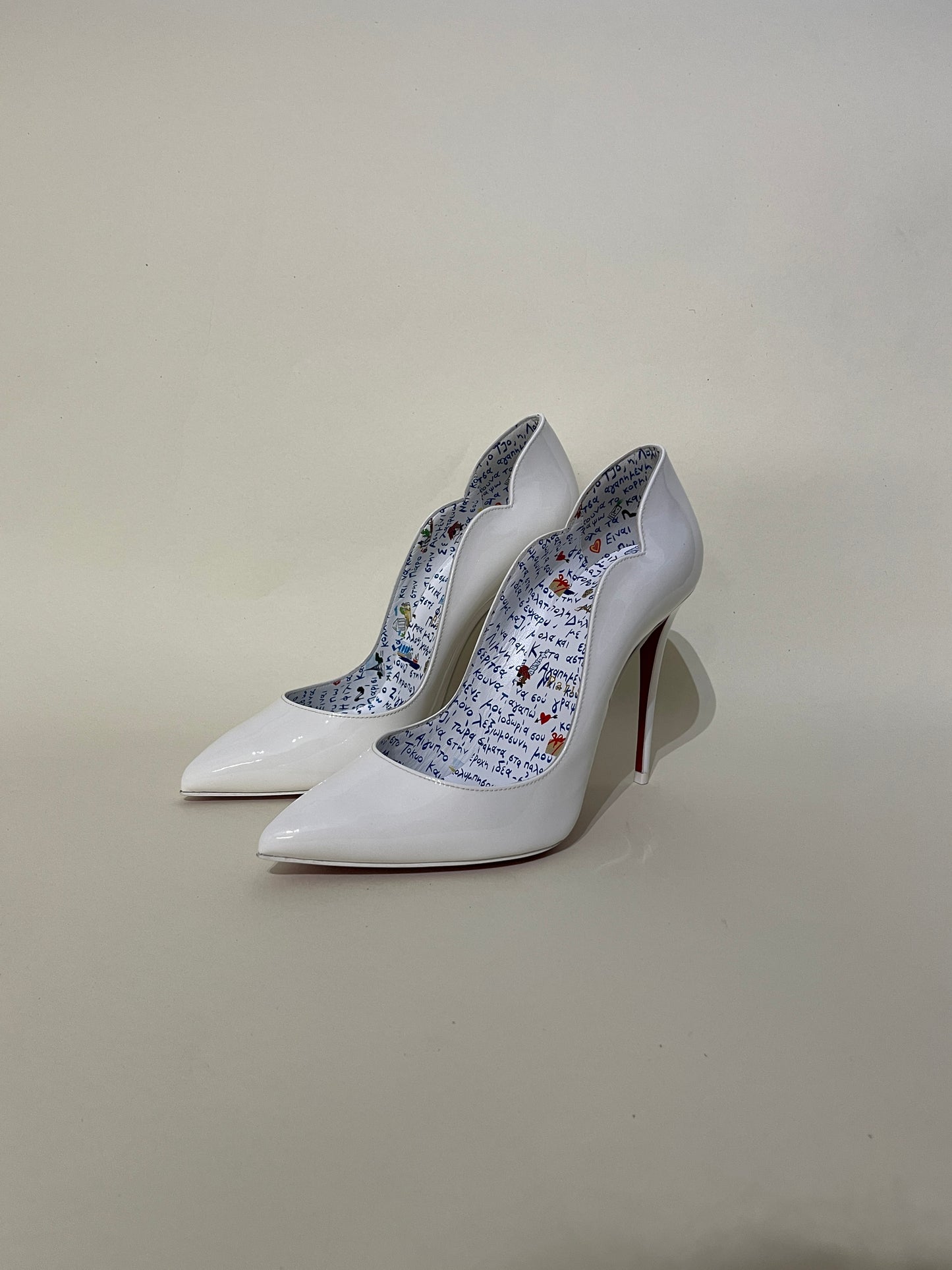 Christian Louboutin White Patent Leather Hot Chick 100 Pumps 6 M / 7.5 W