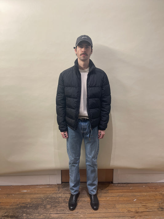 Prada Black Down Filled Short Puffer Jacket Large - L