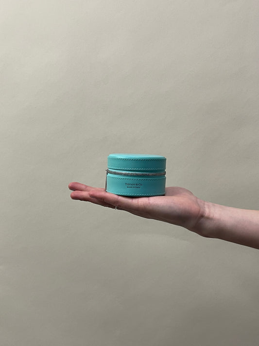 Tiffany & Co. Tiffany Blue Leather Round Jewelry Case