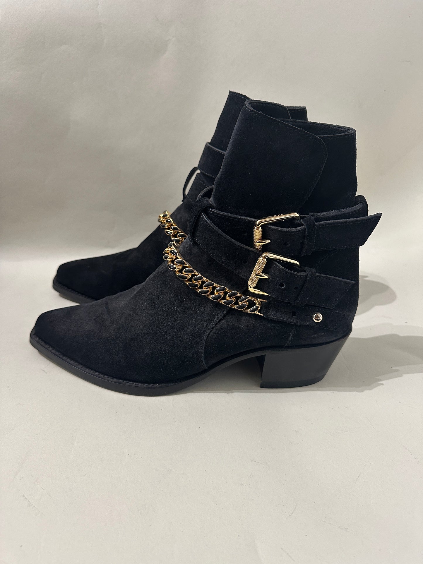 Amiri Black Suede Cuban Heel Jodphur Boots 8 M / 9.5 W