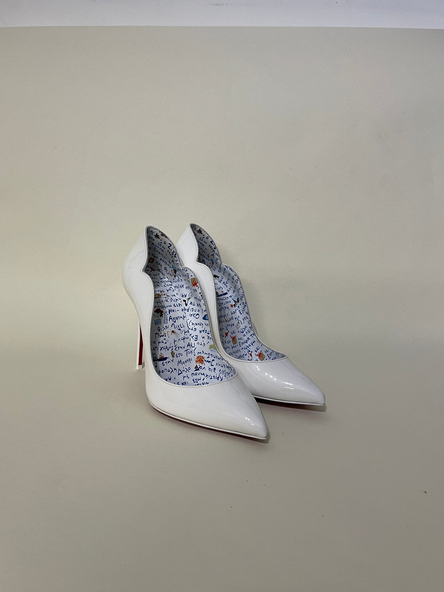 Christian Louboutin White Patent Leather Hot Chick 100 Pumps 6 M / 7.5 W