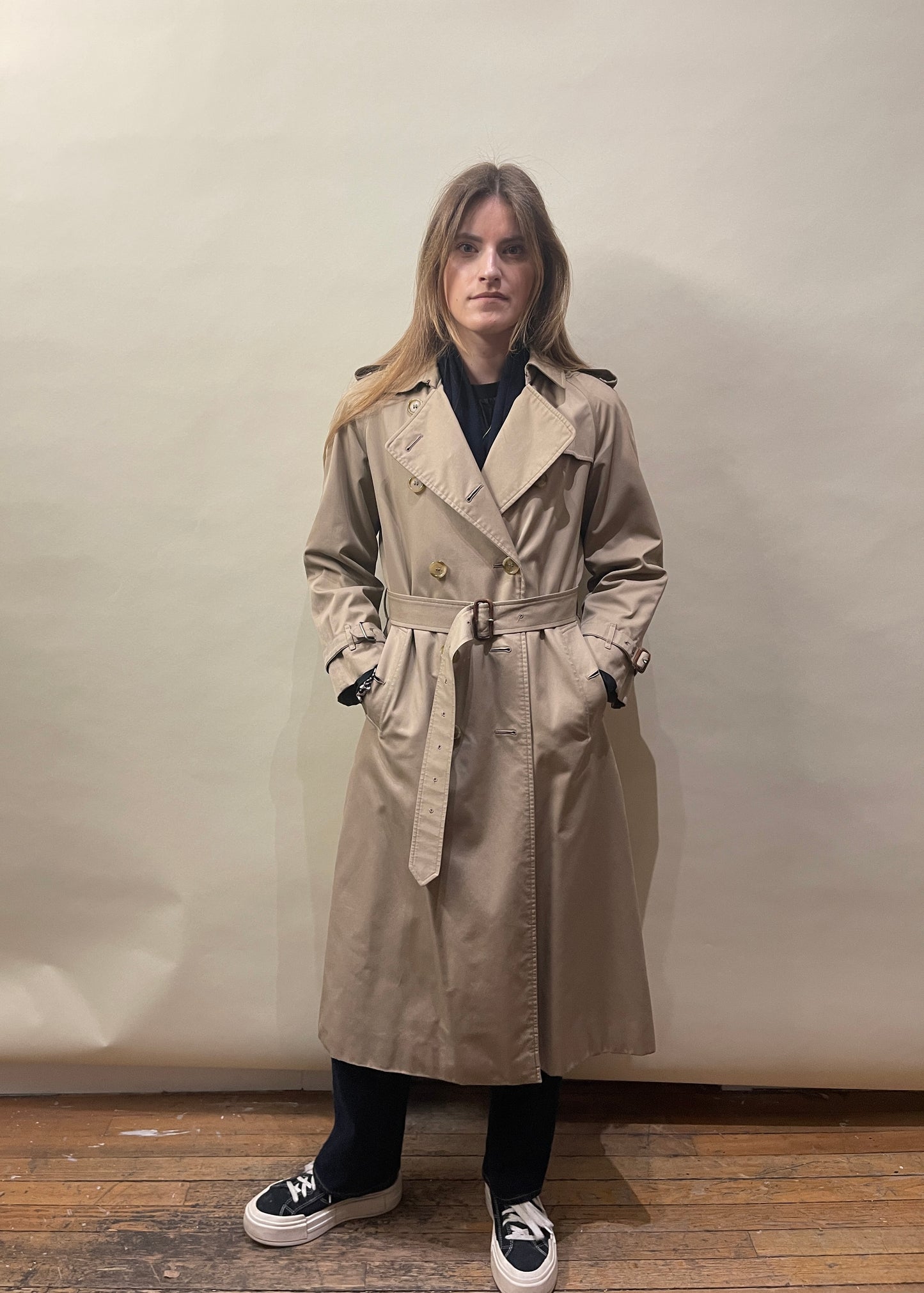 Burberrys' Tan Cotton Twill Wool Lined Trench Coat Medium - M