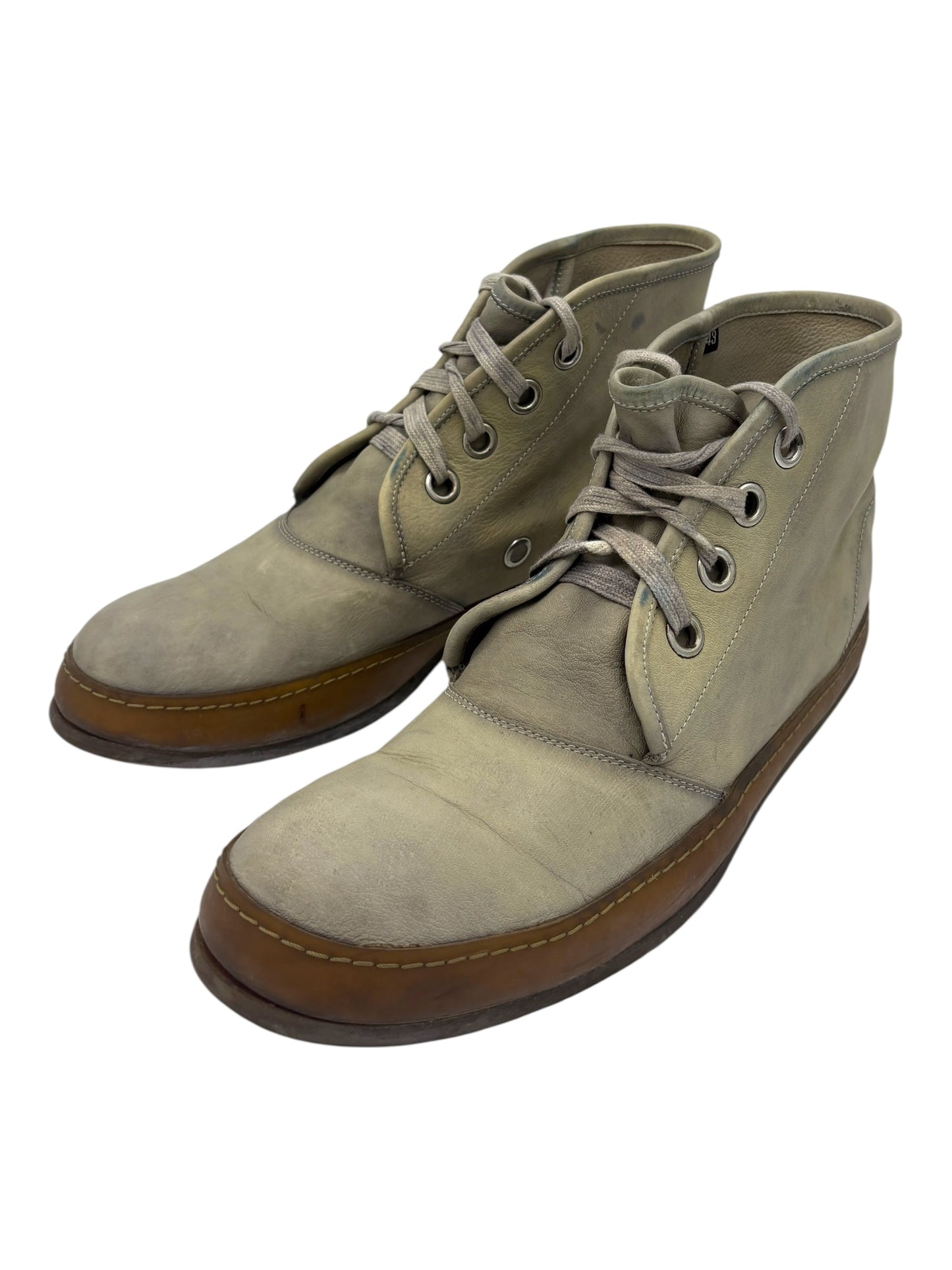 A Diciannoveventitre (A1923) Light Grey Kangaroo Leather High Top Sneakers EU 43