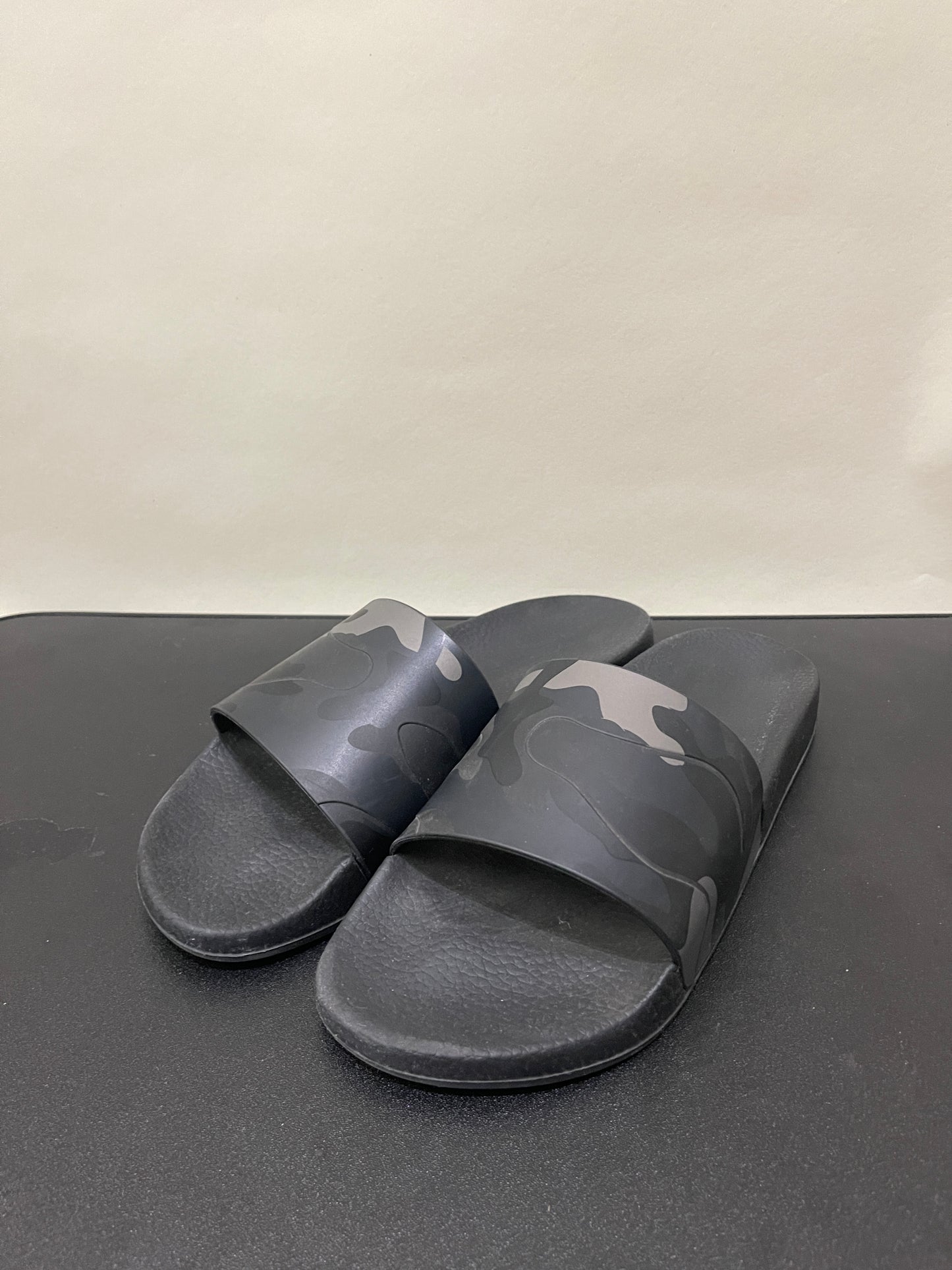 Valentino Black & Grey Camo Rubber Slides 10 M / 11.5 W