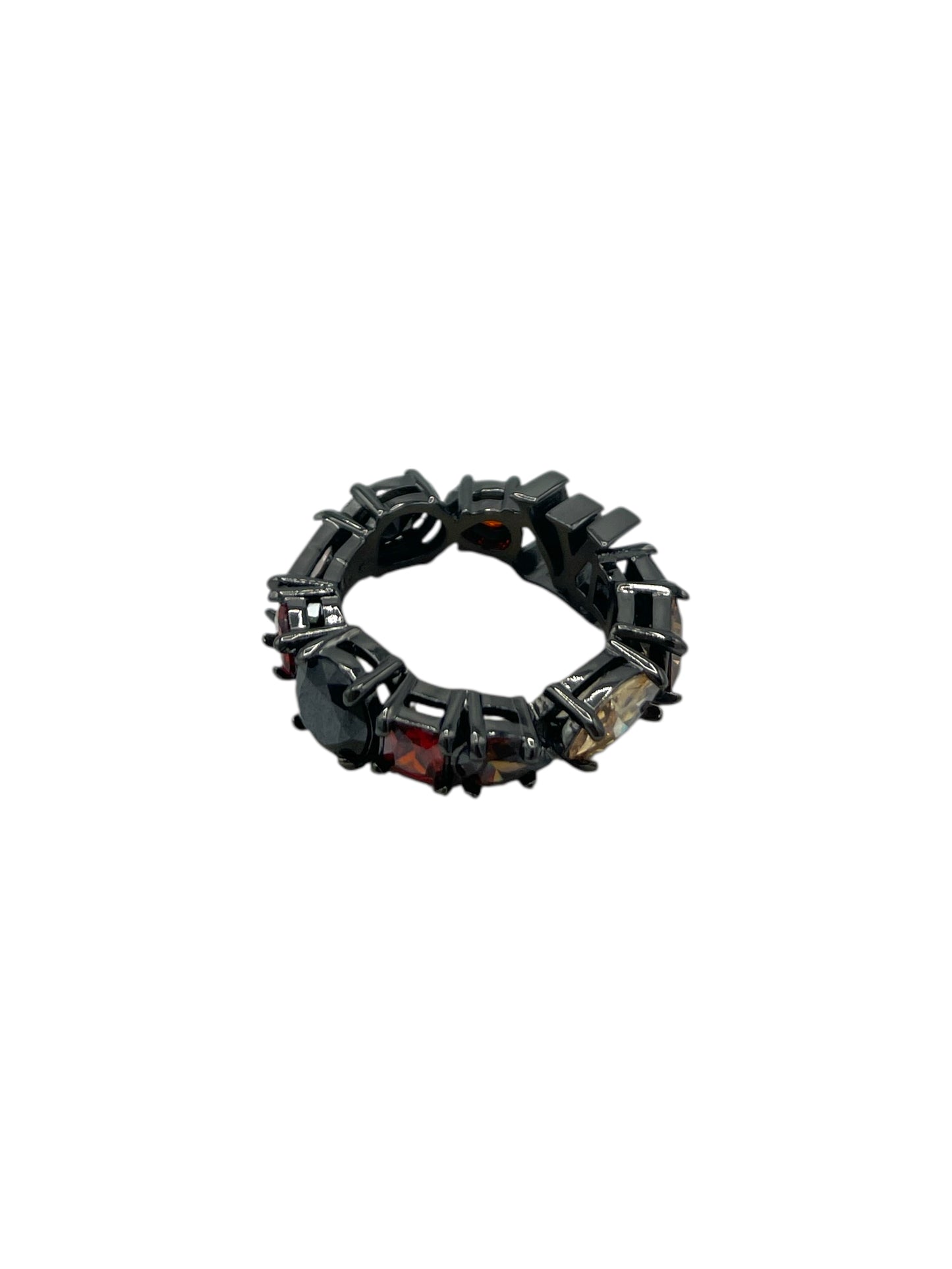Louis Vuitton Gunmetal & Gem LV Light Ring 8.25 US