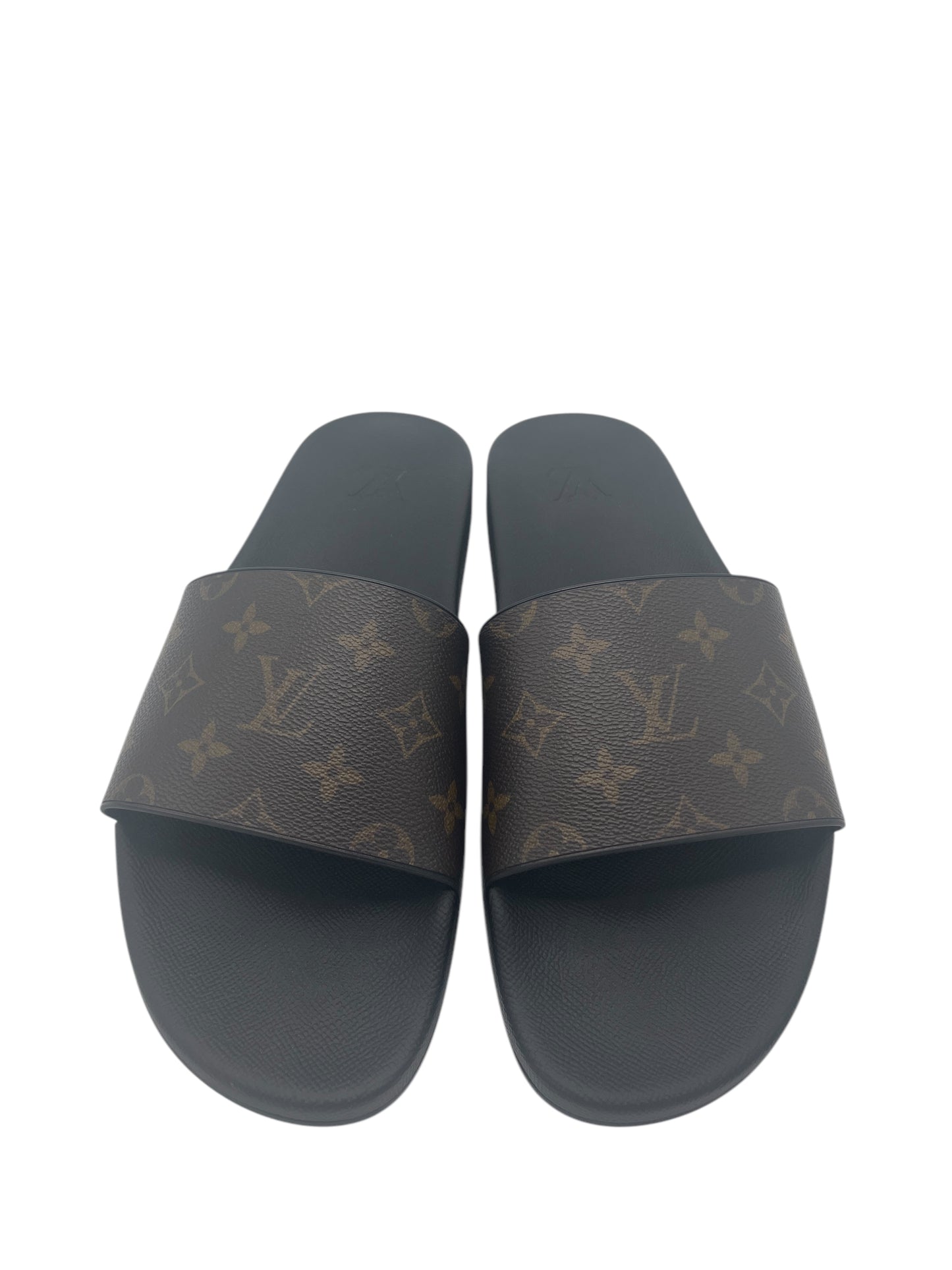 Louis Vuitton Black & Brown Monogram Waterfront Slide 12 M / 13.5 W