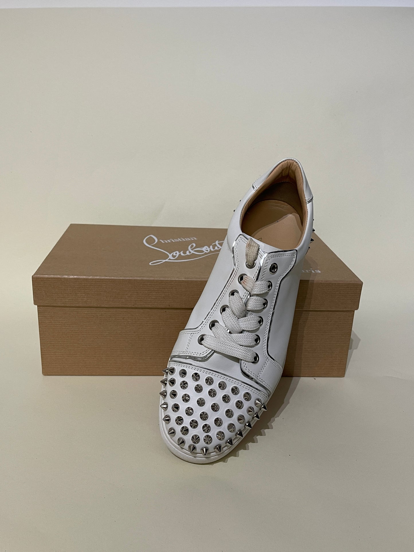 Christian Louboutin White Leather Vieira 2 Low Sneakers 6.5 M / 8 W