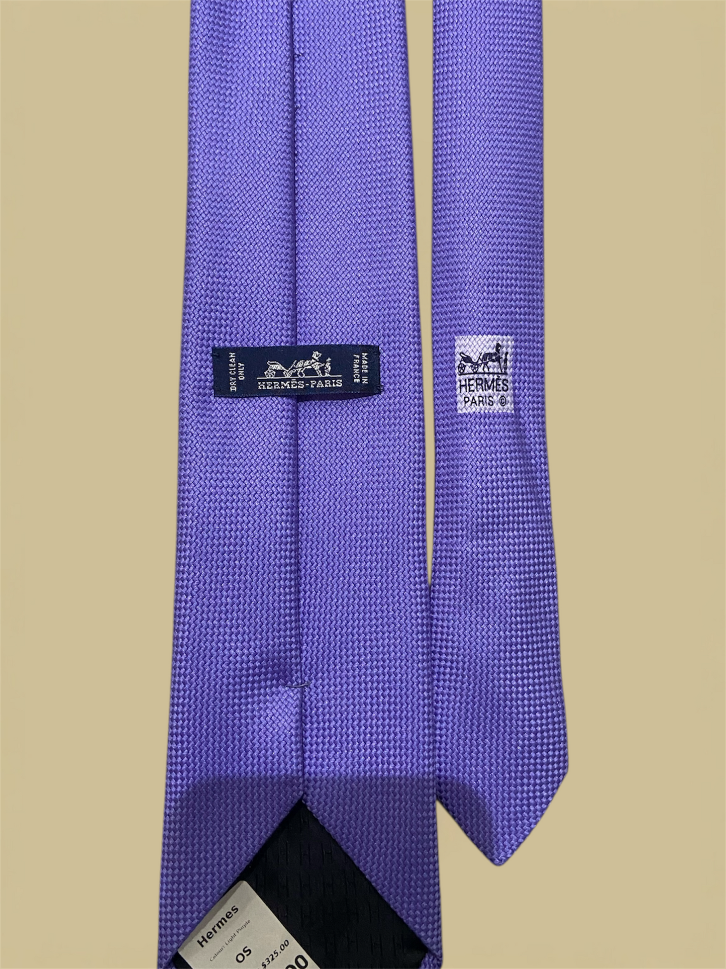 Hermes Light Purple Micro Square Pattern Silk Tie