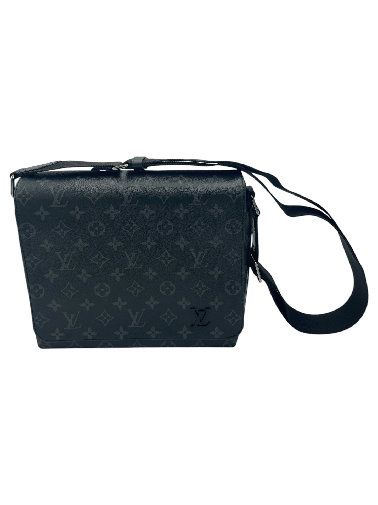 Louis Vuitton Black & Grey Coated Canvas Monogram District PM Messenger Bag