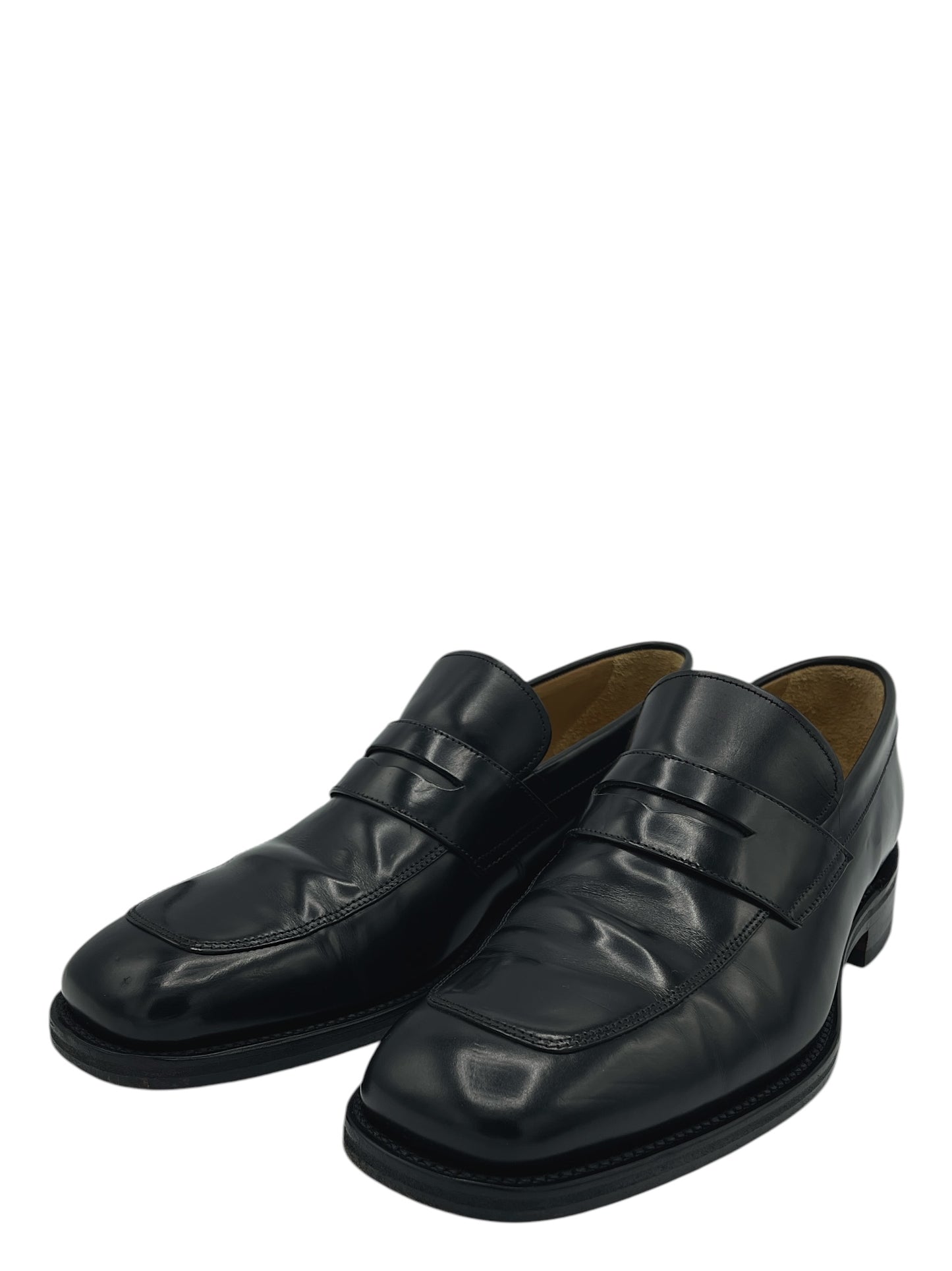 Loake Black Leather Brecon Square Toe Loafers US10.5