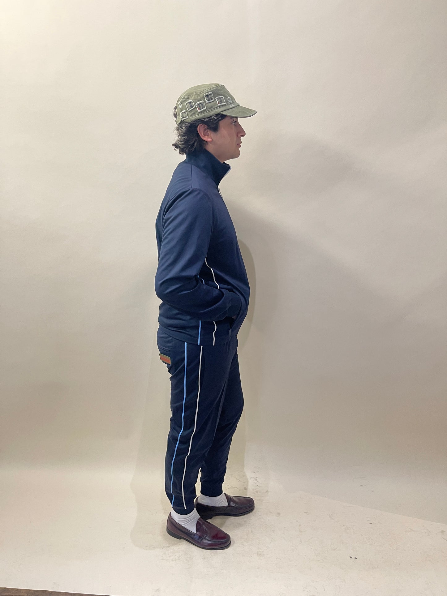 Prada Navy & Baby Blue Piped Track Jacket Extra Large - XL