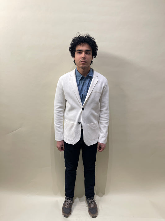 Paul James White Cotton Linen Swacket Medium - M