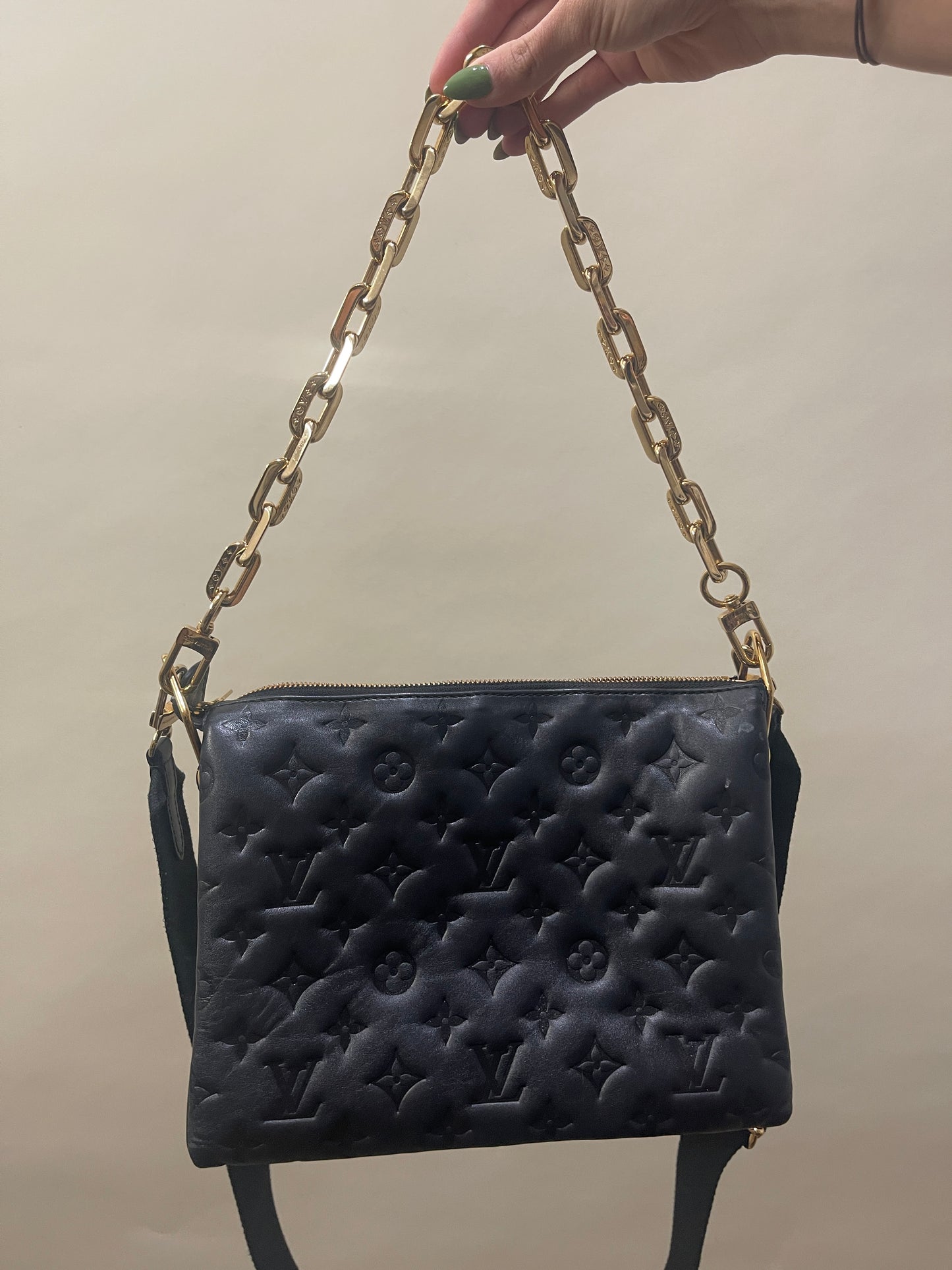 Louis Vuitton Black Monogram Lambskin Coussin PM Bag