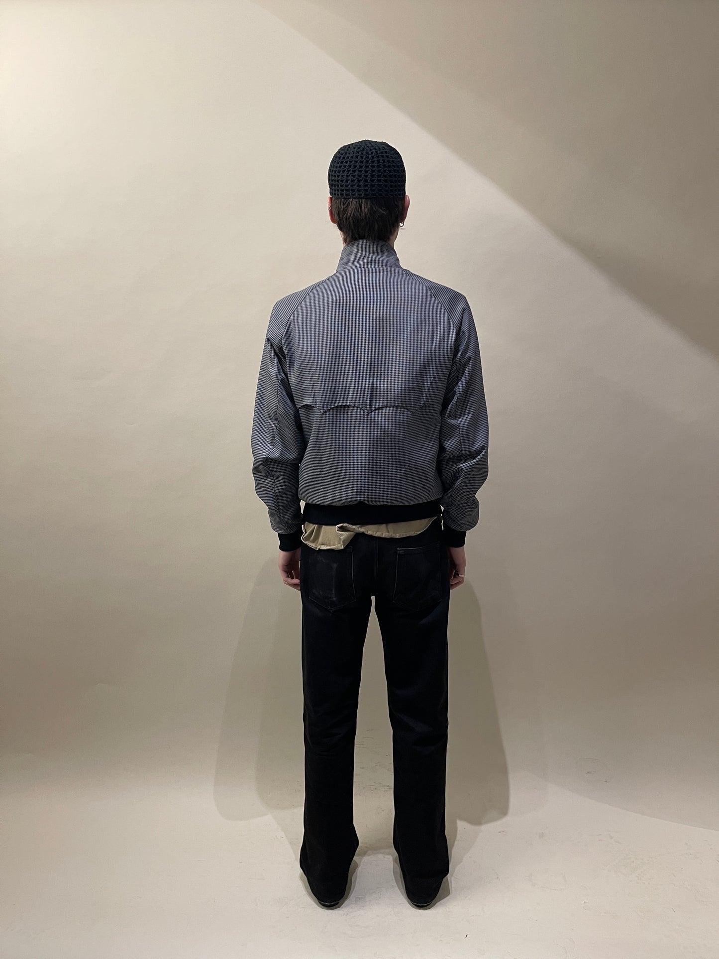 Baracuta Grey & Black Houndstooth Cotton G9 Harrington Jacket Medium - M
