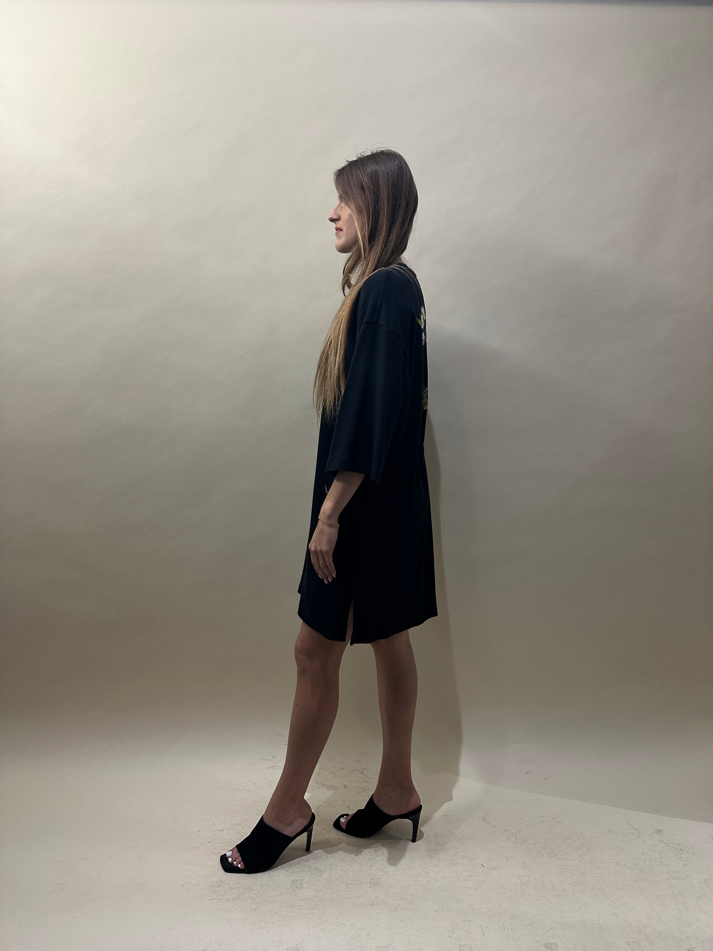 Off-White Black Flock Arrow Coulisse Dress 44