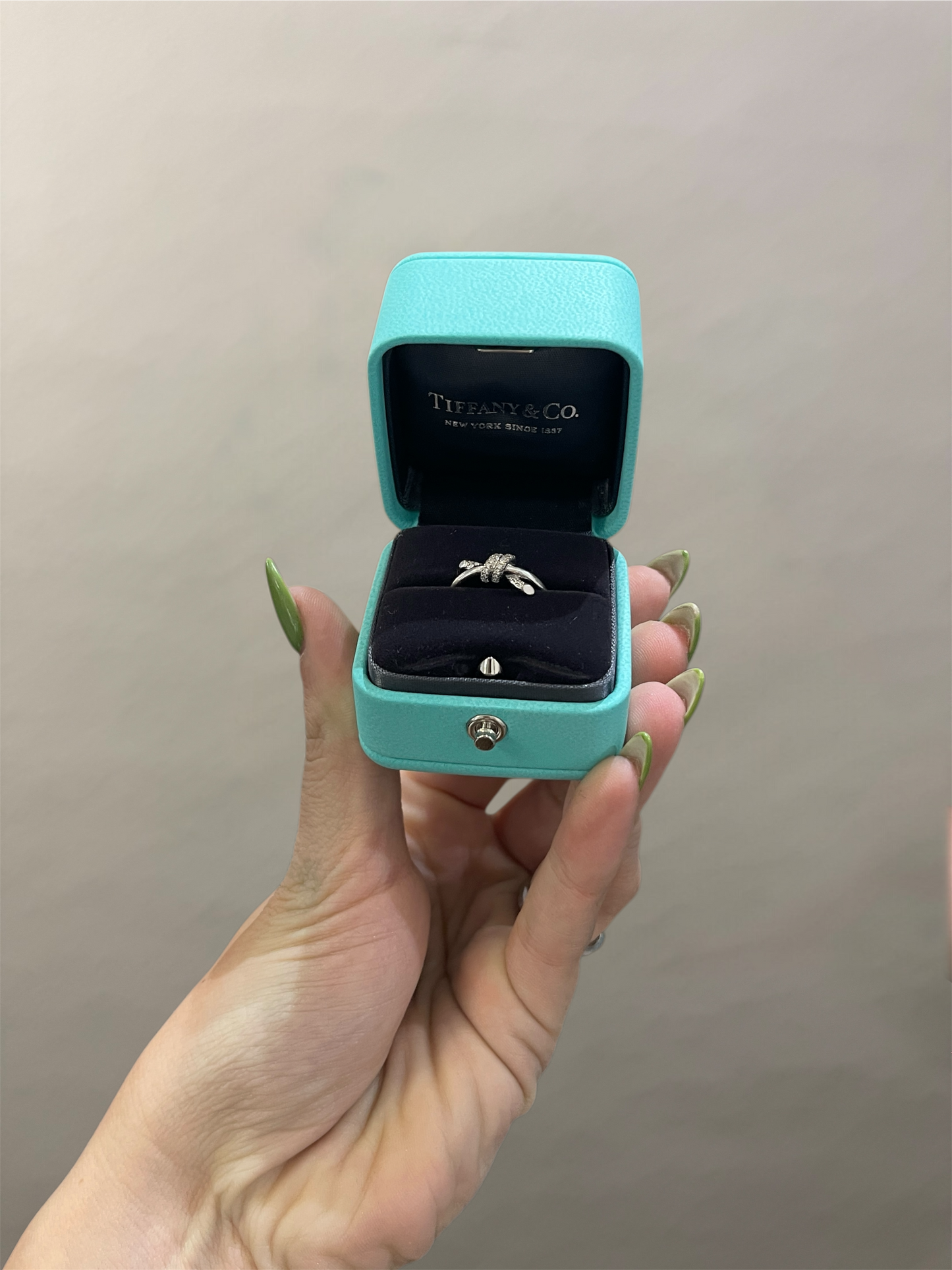 Tiffany & Co. White Gold & Diamond Knot Ring