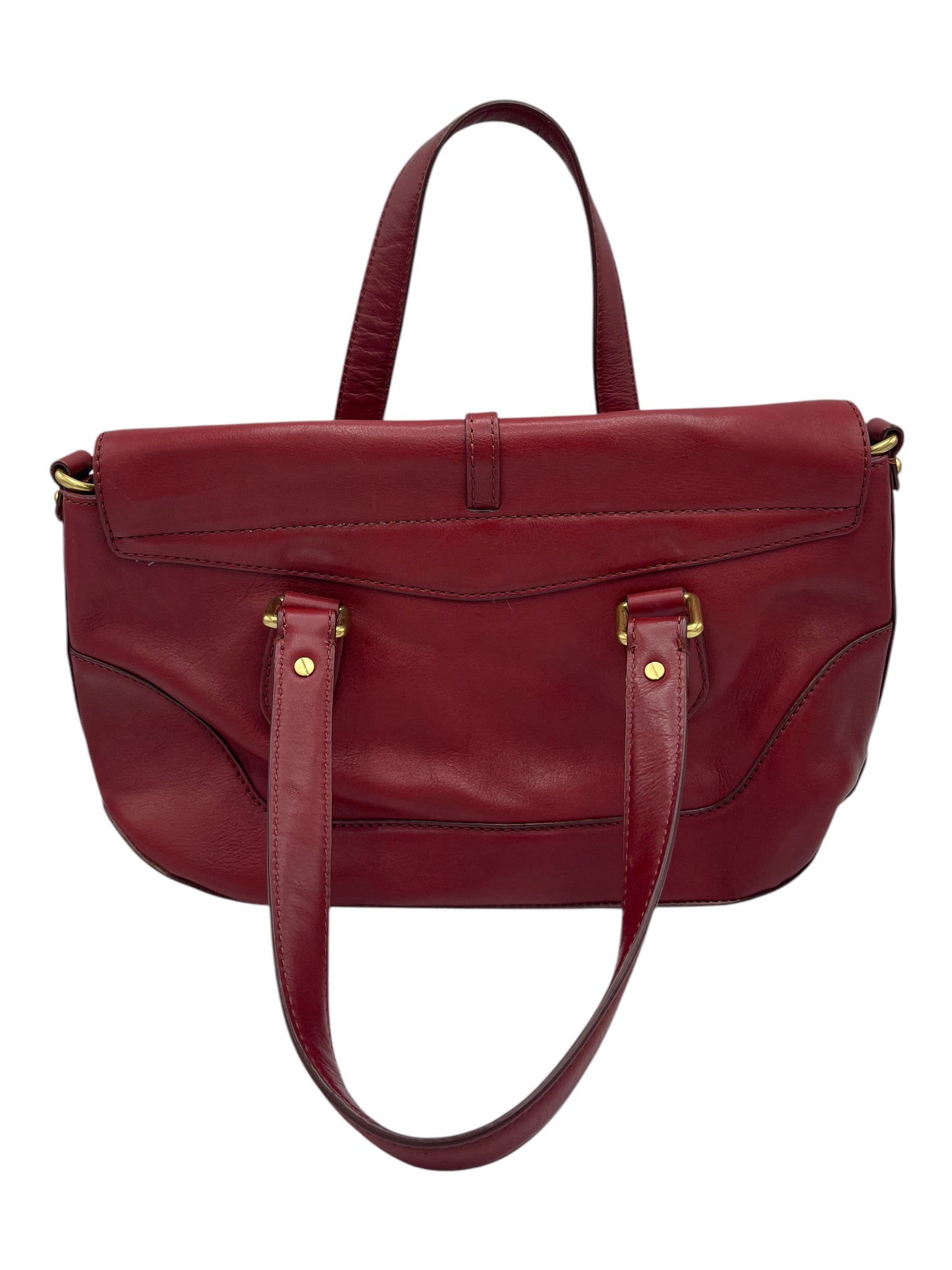 Marc By Marc Jacobs Red Leather Flapover Top Handle Bag