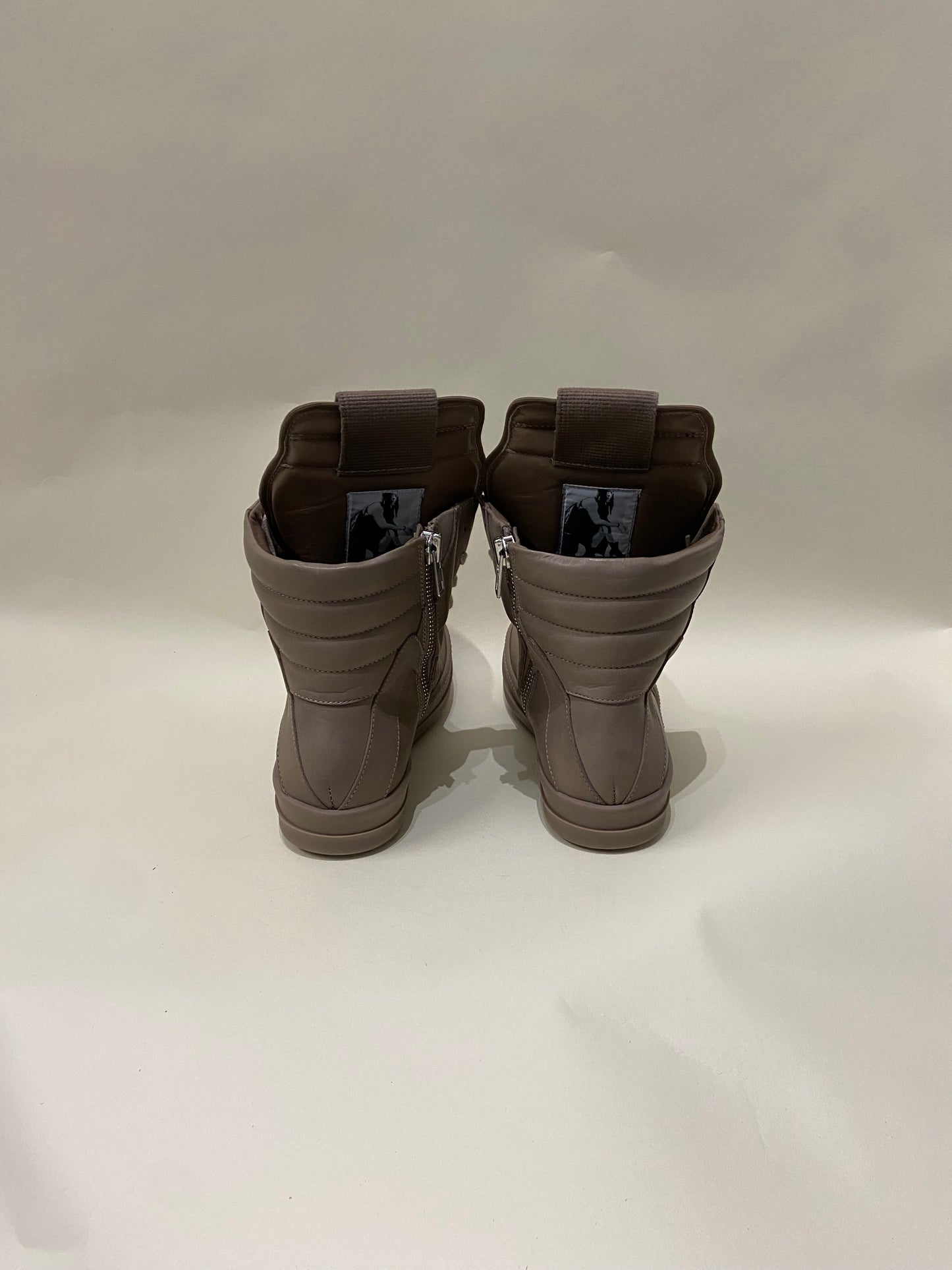 Rick Owens Taupe Leather Geobasket Sneakers 6 M / 7.5 W