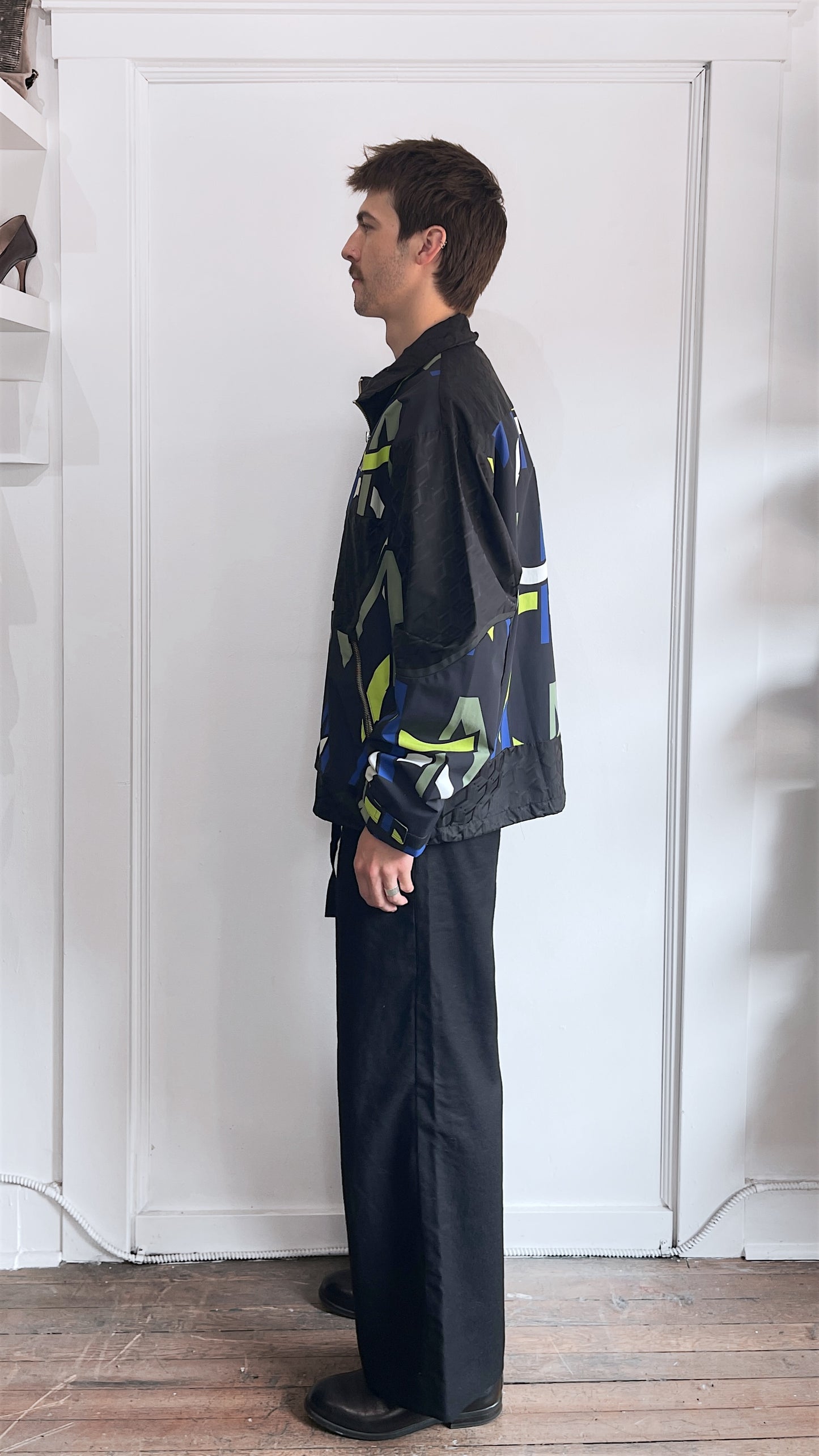 Puma x MCM Black, Green, & Blue AOP Track Jacket Medium