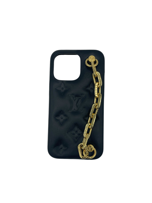 Louis Vuitton Black Leather Monogram iPhone 13 Pro Case