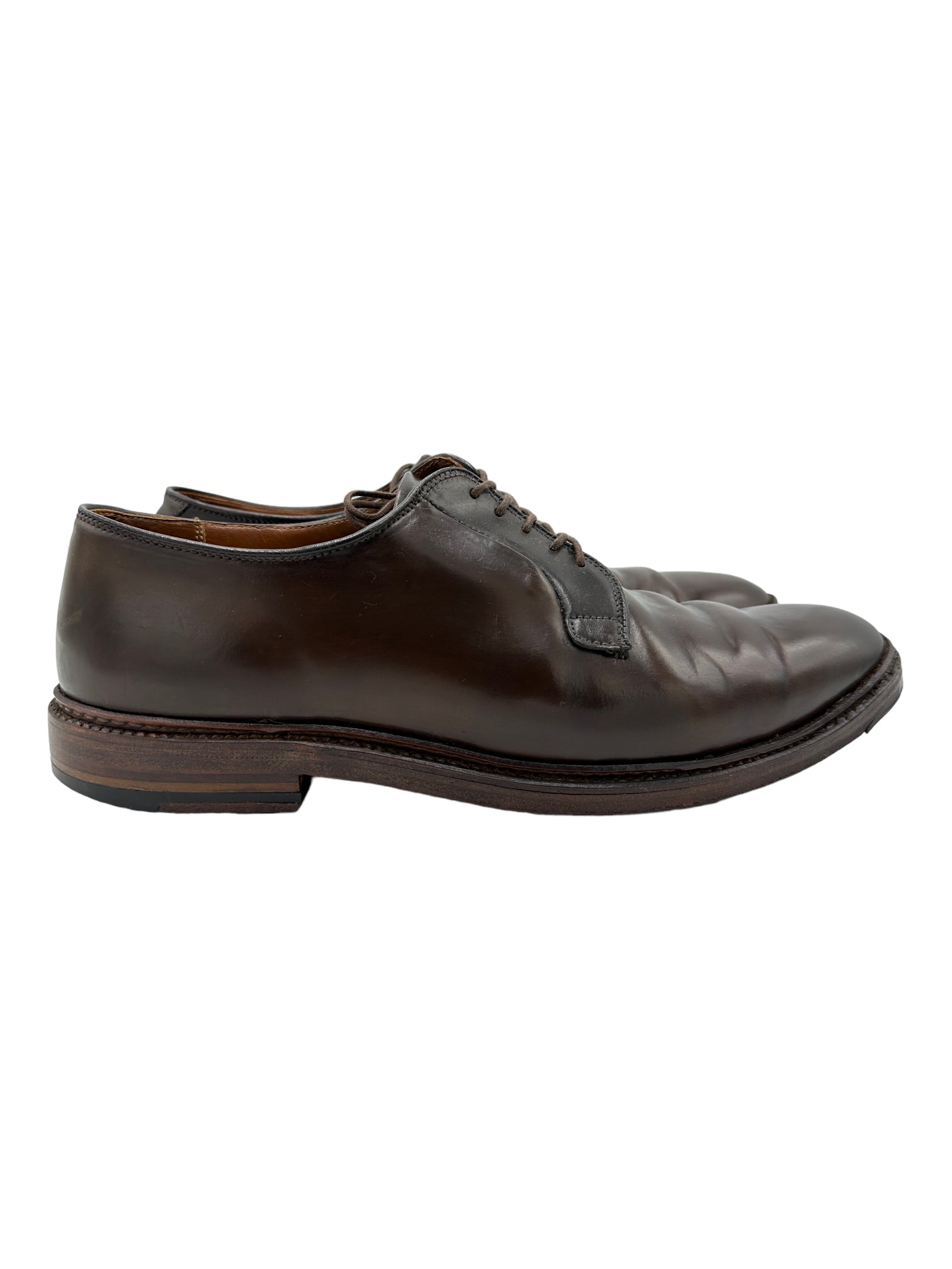 Alden 93911 Cigar Shell Cordovan Plain Toe Blucher Dress Shoes - Genuine Design Luxury Consignment for Men. New & Pre-Owned Clothing, Shoes, & Accessories. Calgary, Canada