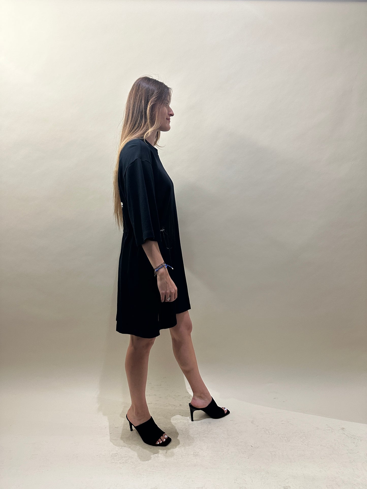 Off-White Black Flock Arrow Coulisse Dress 44