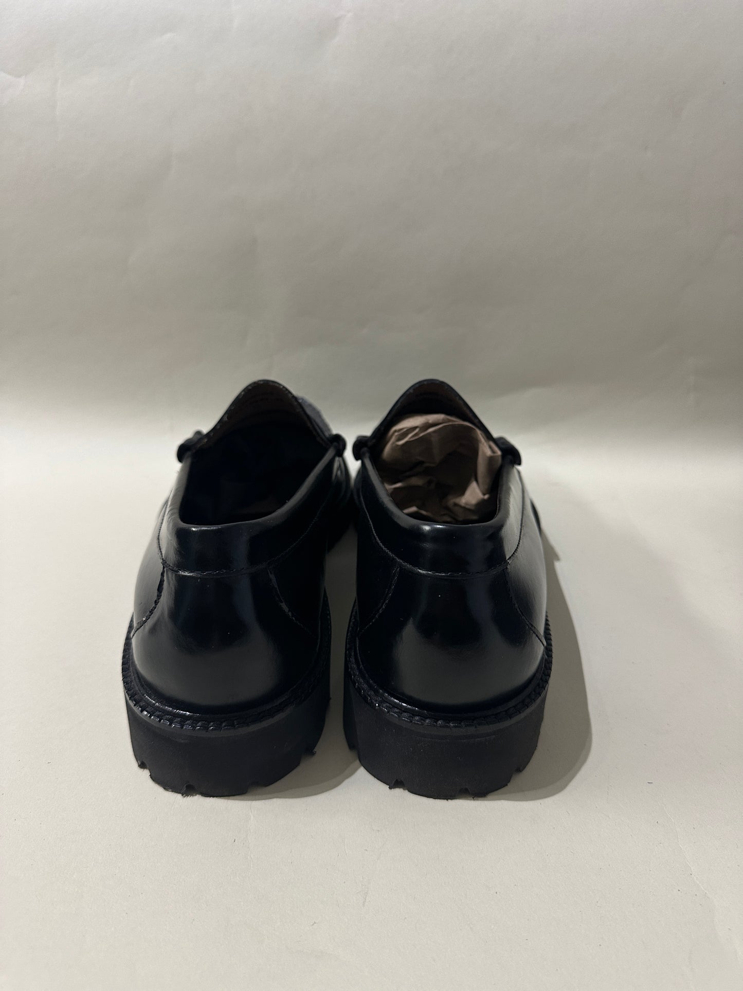 G.H. Bass Black Leather Lug Sole Penny Loafers 12 M / 13.5 W