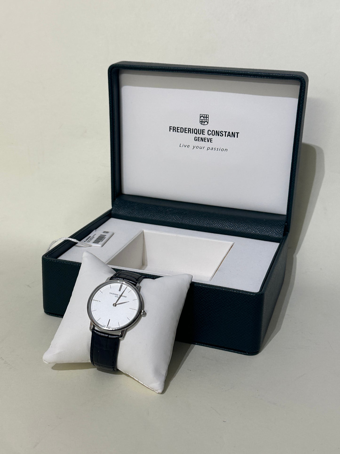 Frederique Constant Silver & White Slimline 40mm Watch