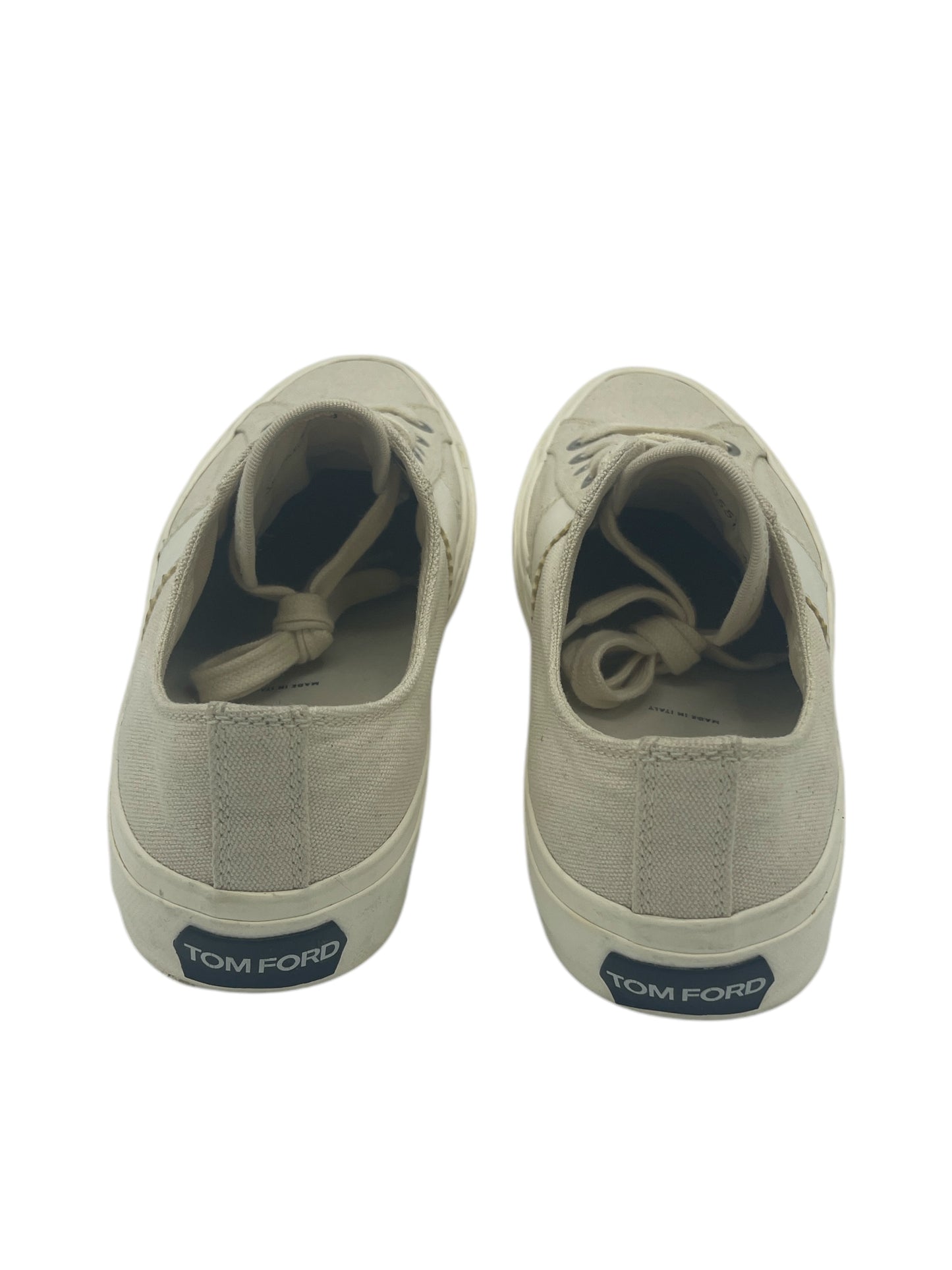 Tom Ford Cream & White Canvas Cambridge Sneakers 9 M / 10.5 W