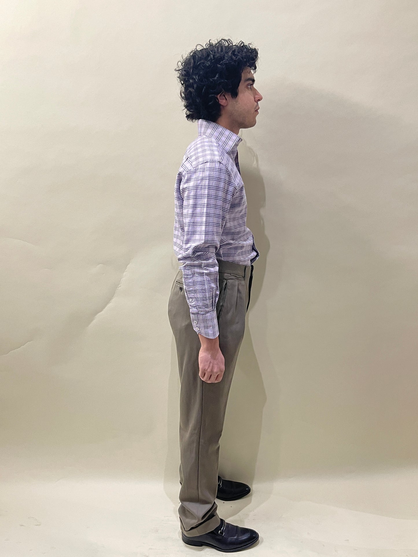 Tom Ford Taupe Wool Double Pleated Trousers 32