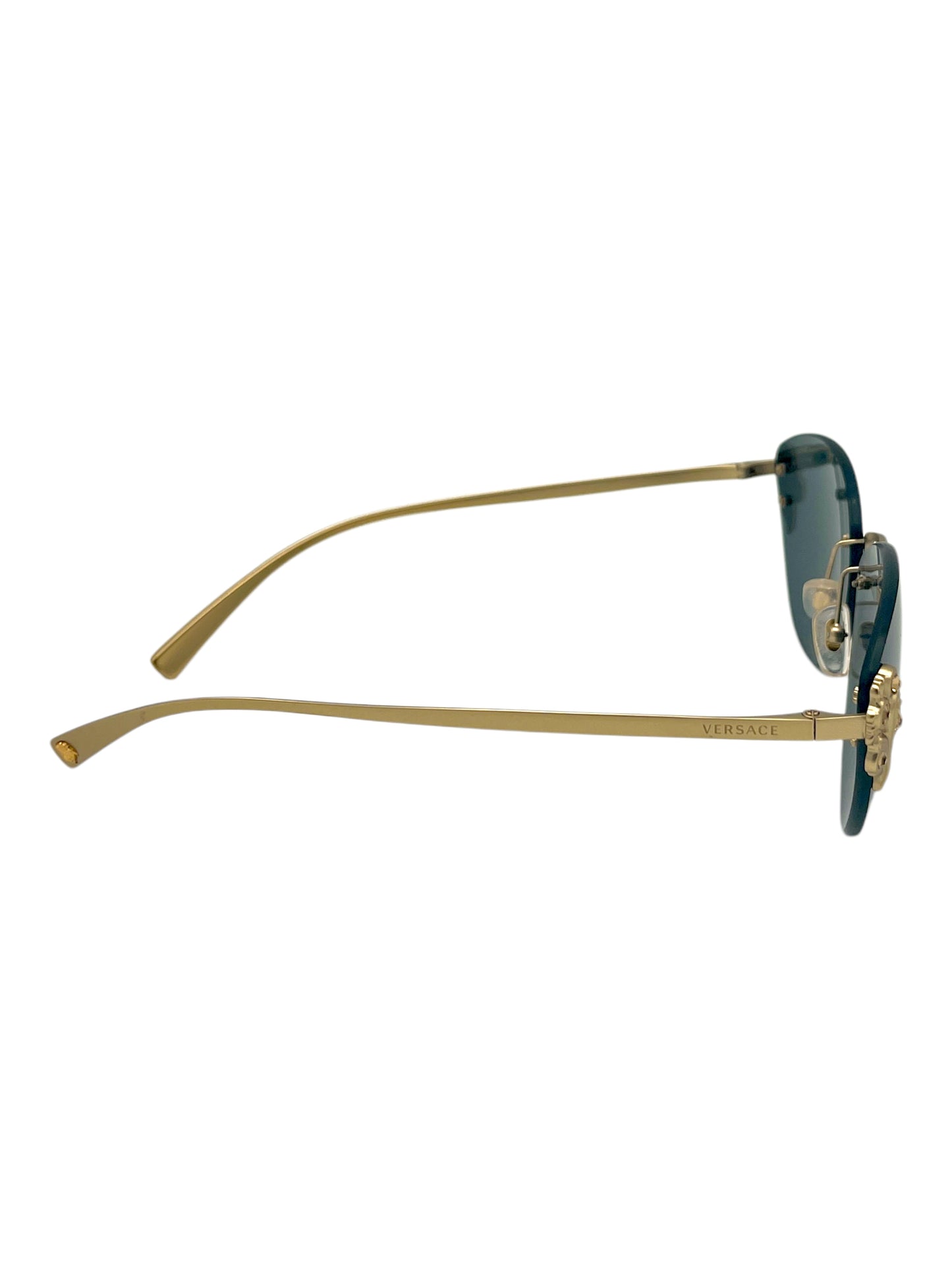 Versace Gold Gem Encrusted Frameless Sunglasses