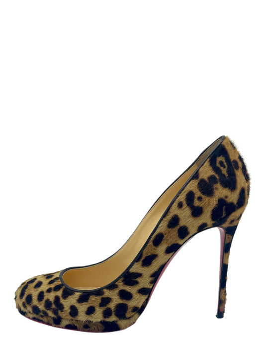 Christian Louboutin Tan Cheetah Print Hairy Kate Pumps