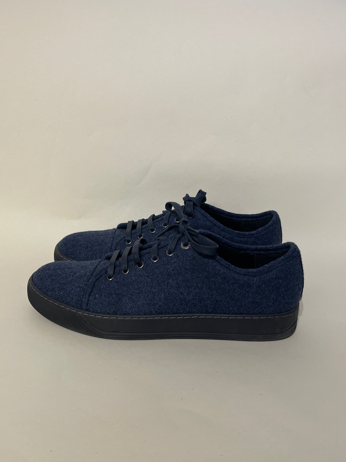 Lanvin Navy Blue Felted Wool DBB1 Sneakers 11 M / 12.5 W
