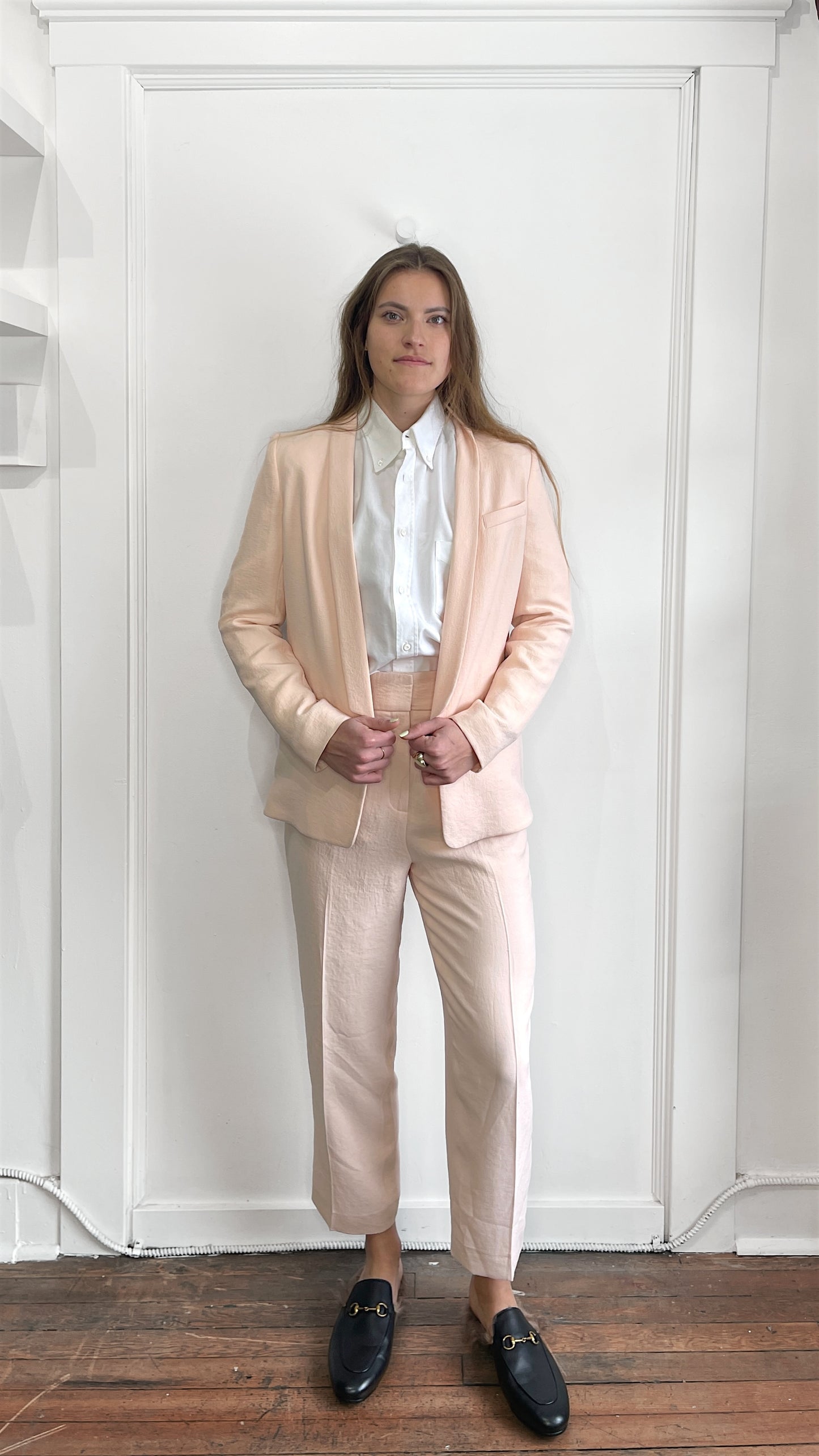 Caroll Paris Light Pink Polyester 2-Piece Suit 38