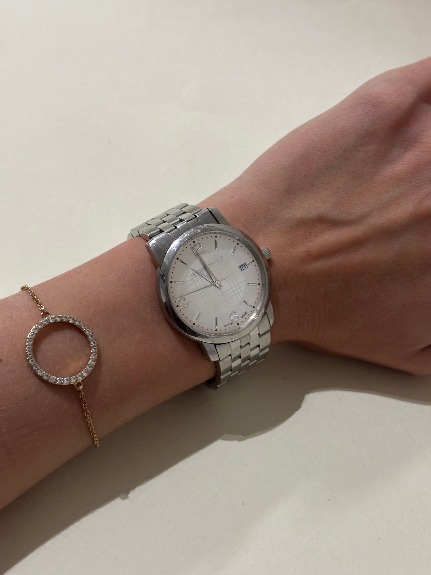 Burberry Silver Nova Check Dial Stainless Steel Watch