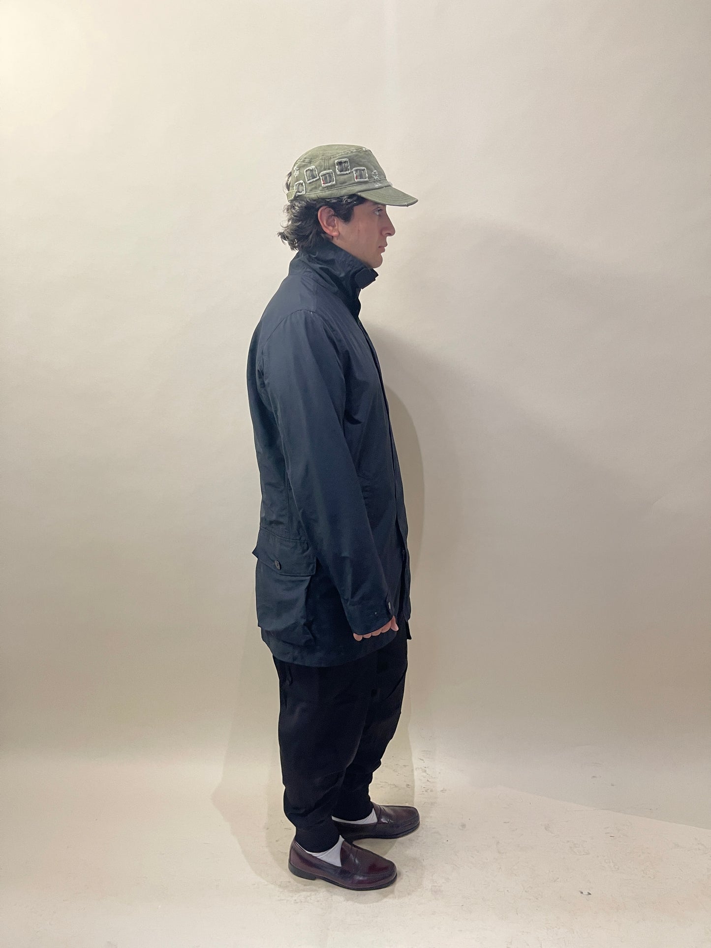 Stone Island Black Nylon 3/4 Length Technical Coat Extra Large - XL