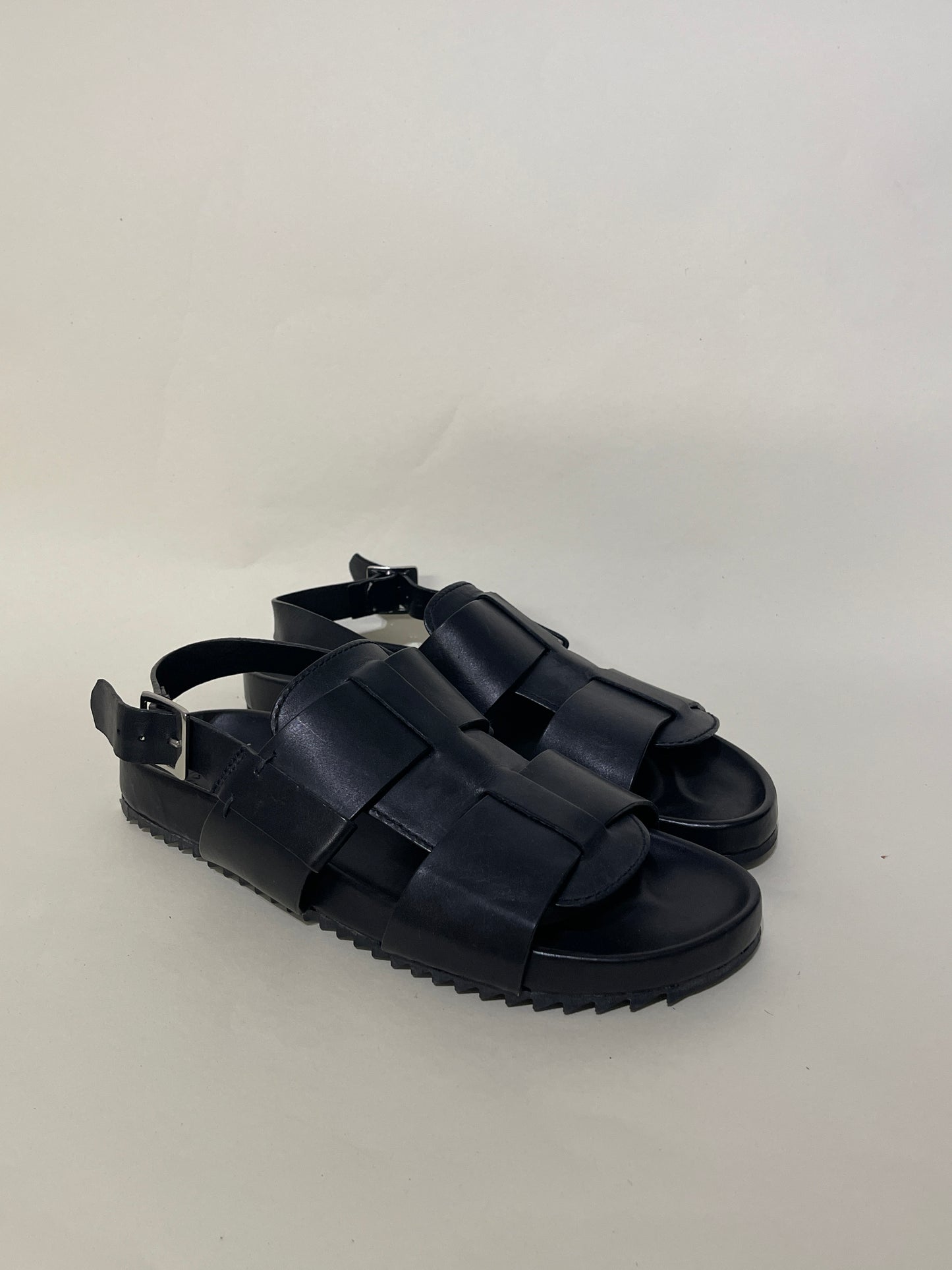Grenson Black Leather Slingback Sandals 8 M / 9.5 W