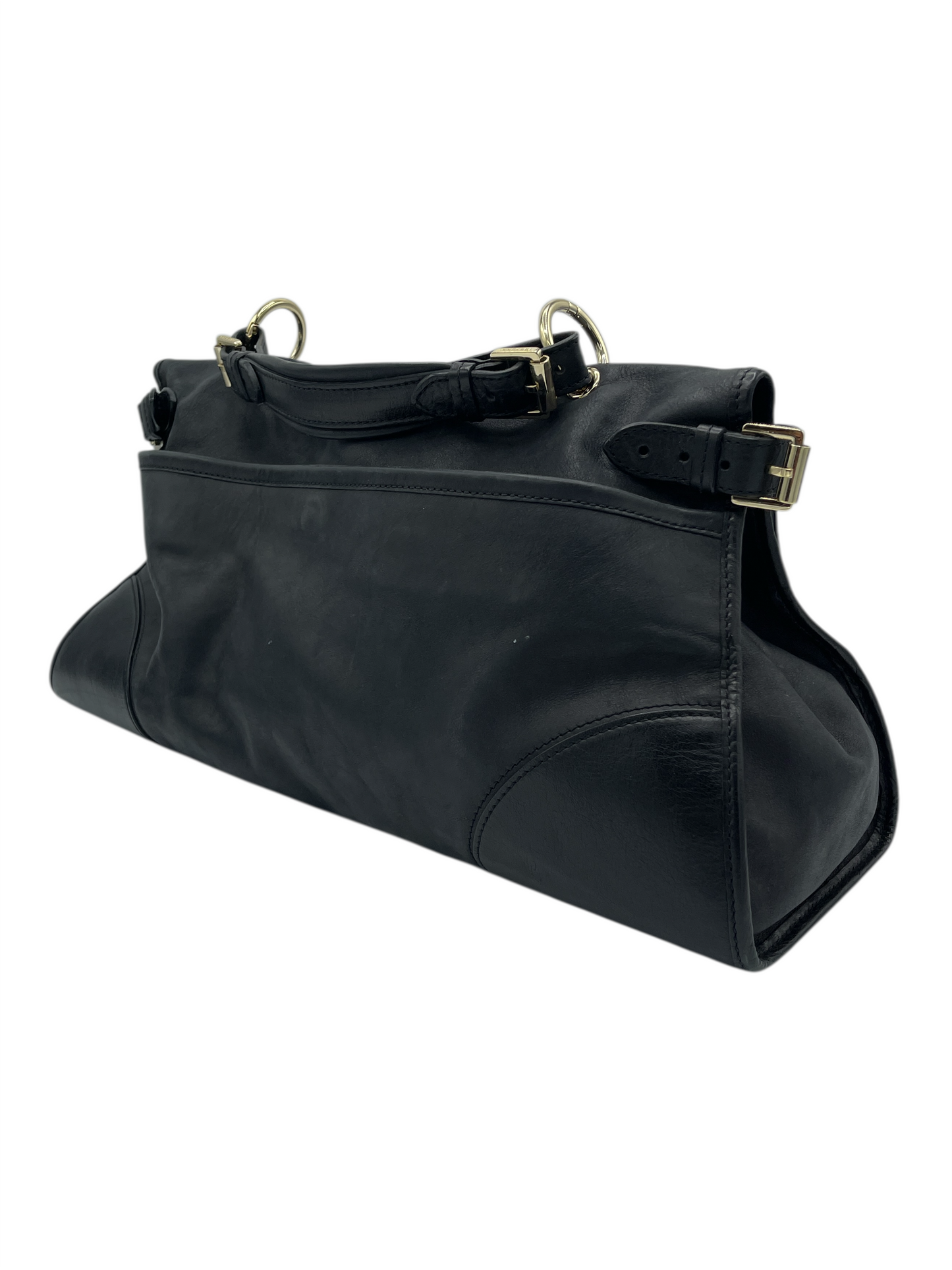 Mulberry Black Smooth Leather Taylor Satchel