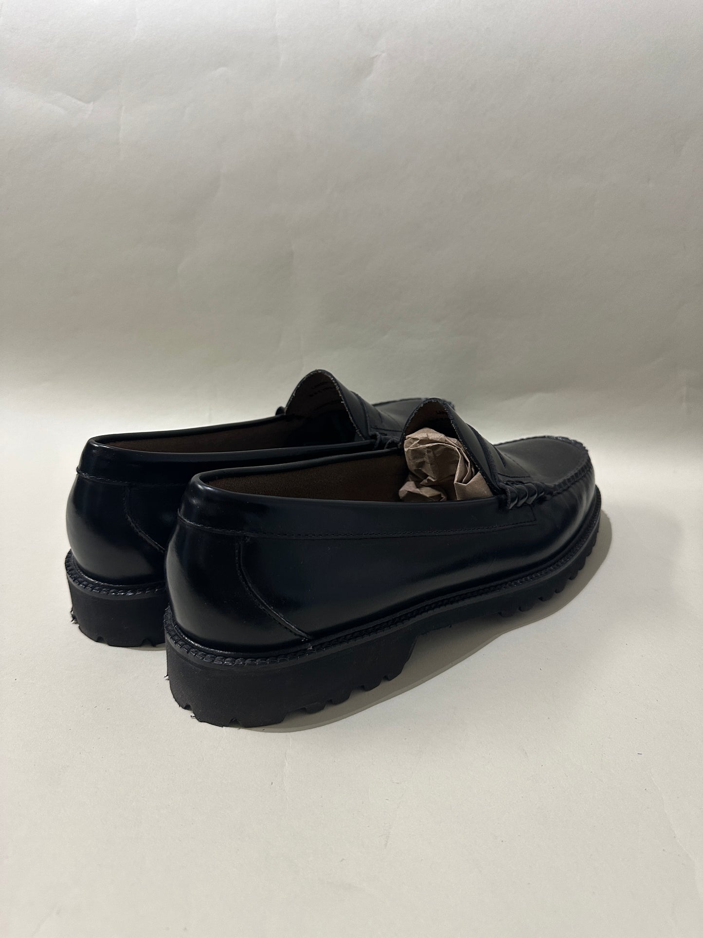 G.H. Bass Black Leather Lug Sole Penny Loafers 12 M / 13.5 W