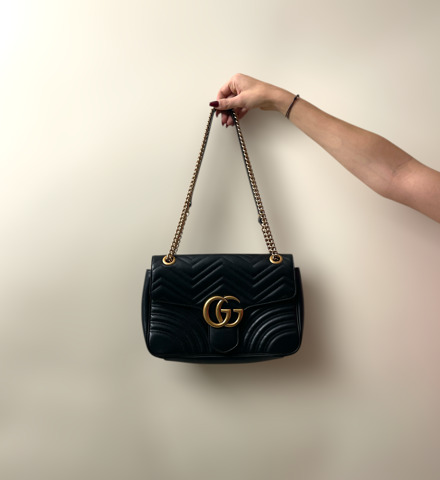 Gucci Black GG Marmont Large Shoulder Bag