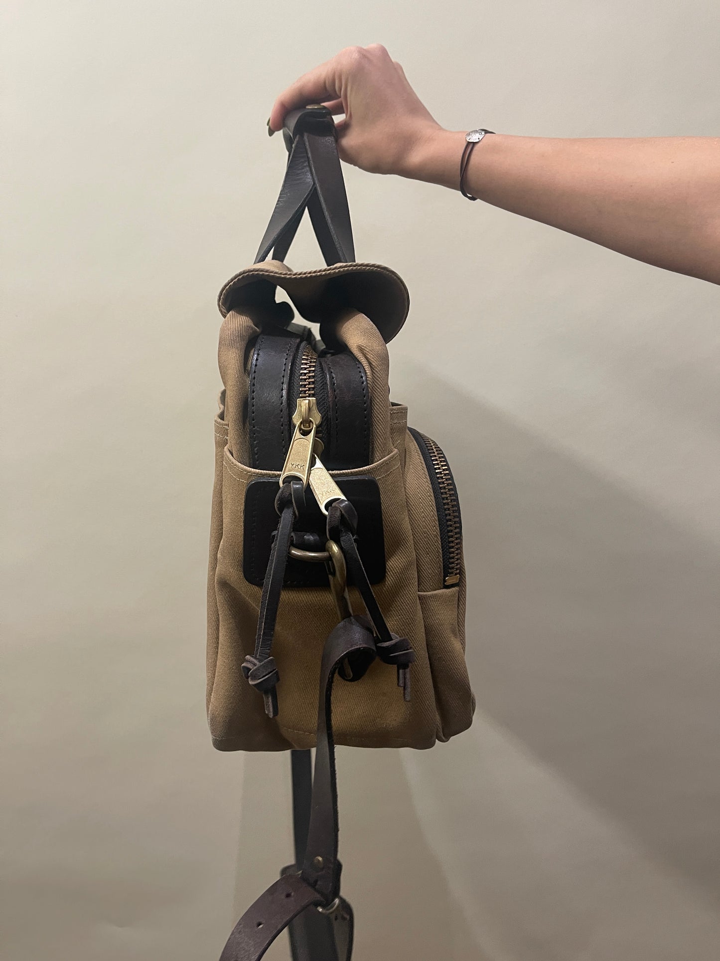 Filson Tan Rugged Twill Padded Computer Bag