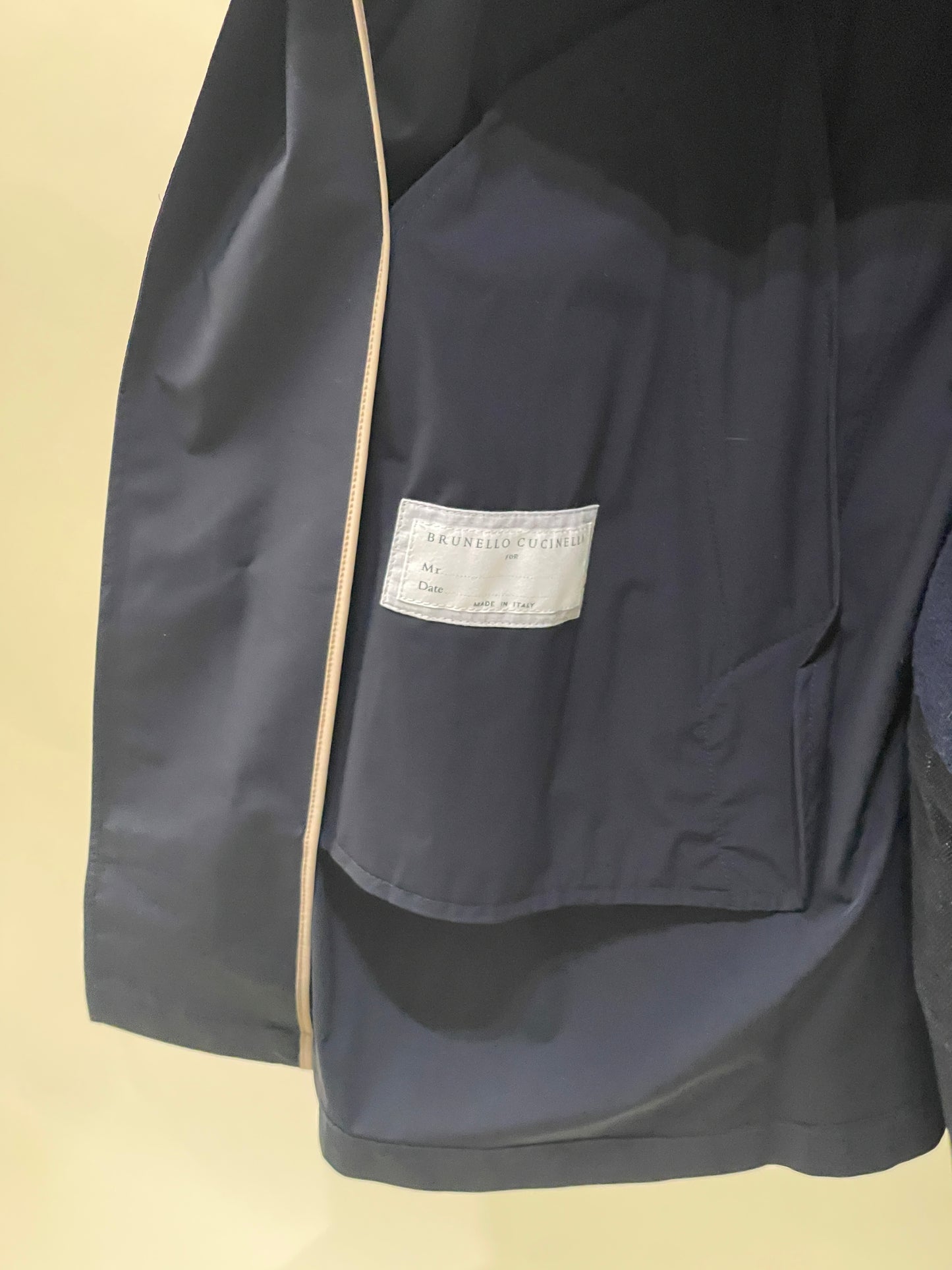 Brunello Cucinelli Navy Blue Polyamide Blend Lightweight Unlined Coat 42