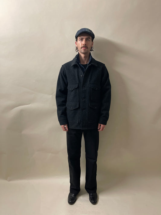 Filson Charcoal Grey Wool Mackinaw Cruiser Jacket Medium - M