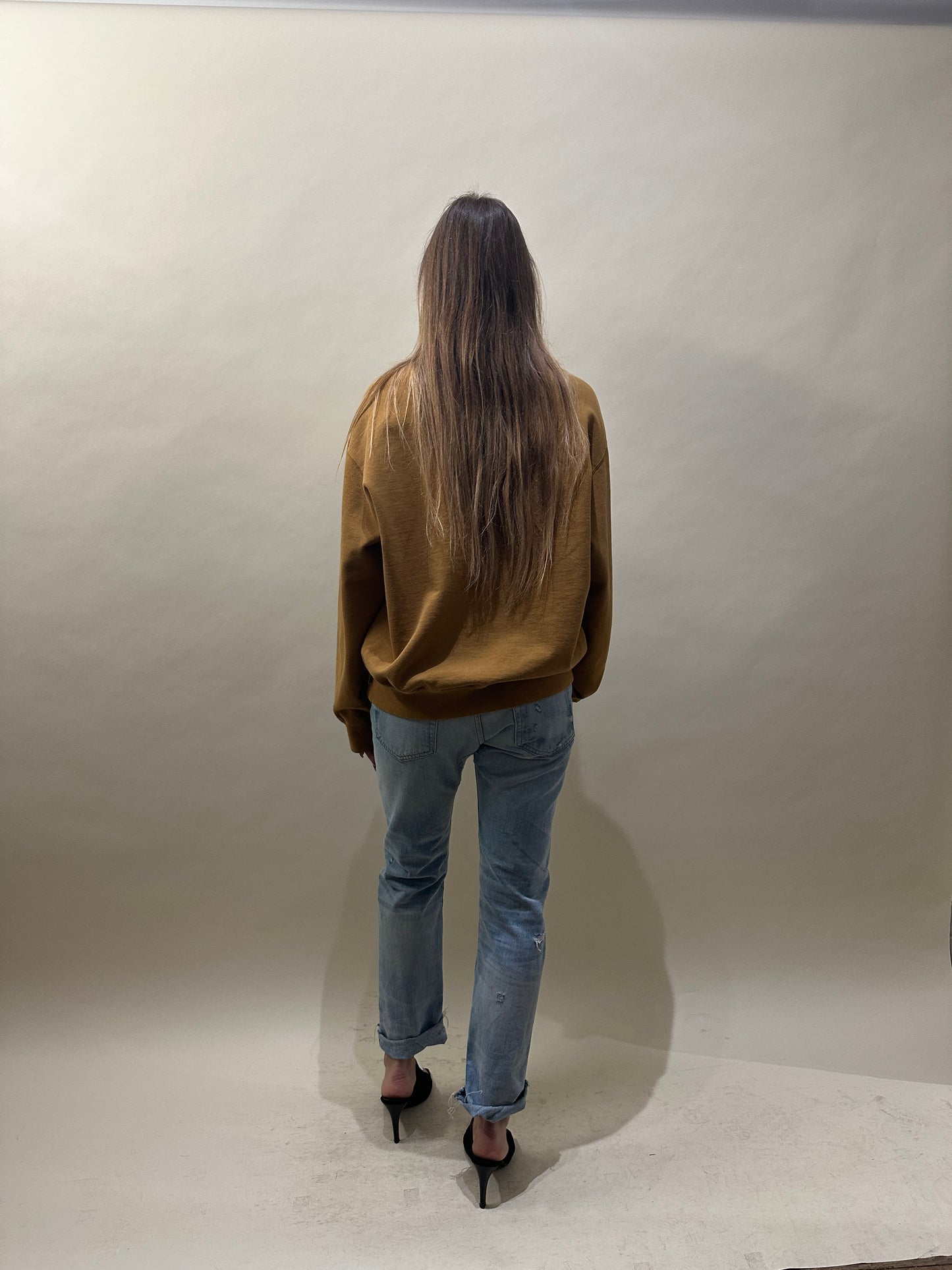 Supreme Dark Mustard Crest Logo Crewneck Sweatshirt Medium - M